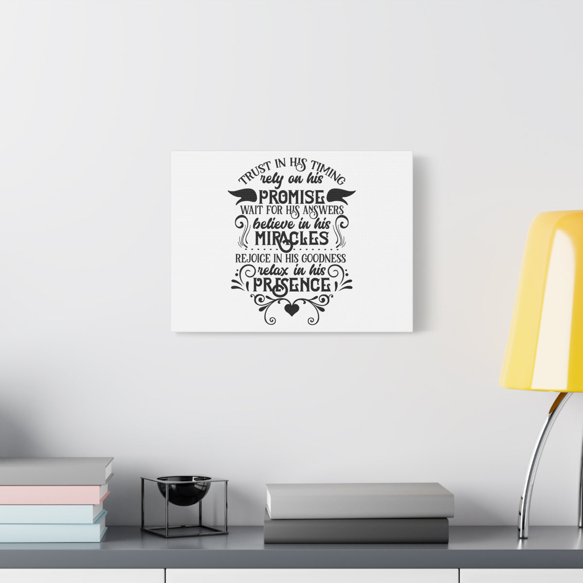 Scripture Canvas Trust In His Timing Psalm 31:15 Christian Wall Art Bible Verse Print Ready to Hang-Express Your Love Gifts