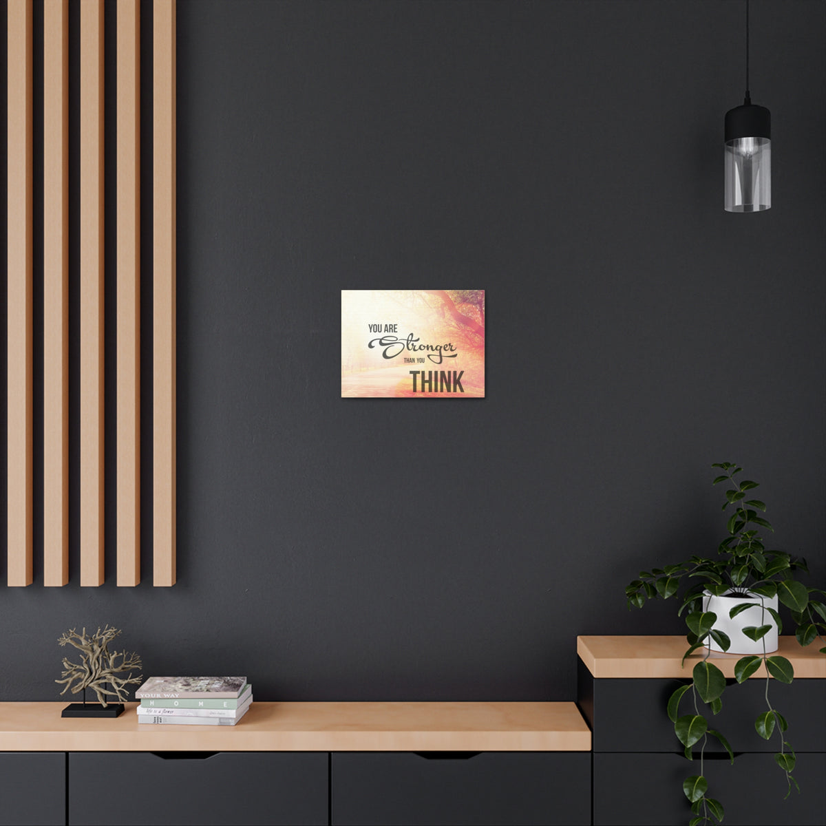 Inspirational Quote Canvas You Are Stronger Than You Think Wall Art Motivational Motto Inspiring Prints Artwork Decor Ready to Hang-Express Your Love Gifts