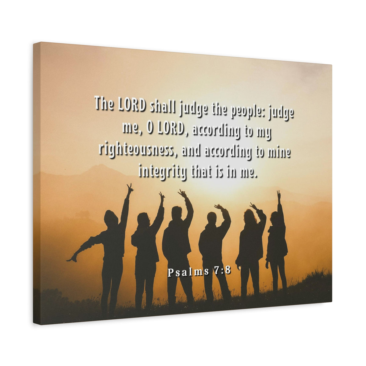 Scripture Canvas Judge The People Psalms 7:8 Christian Wall Art Bible Verse Print Ready to Hang-Express Your Love Gifts