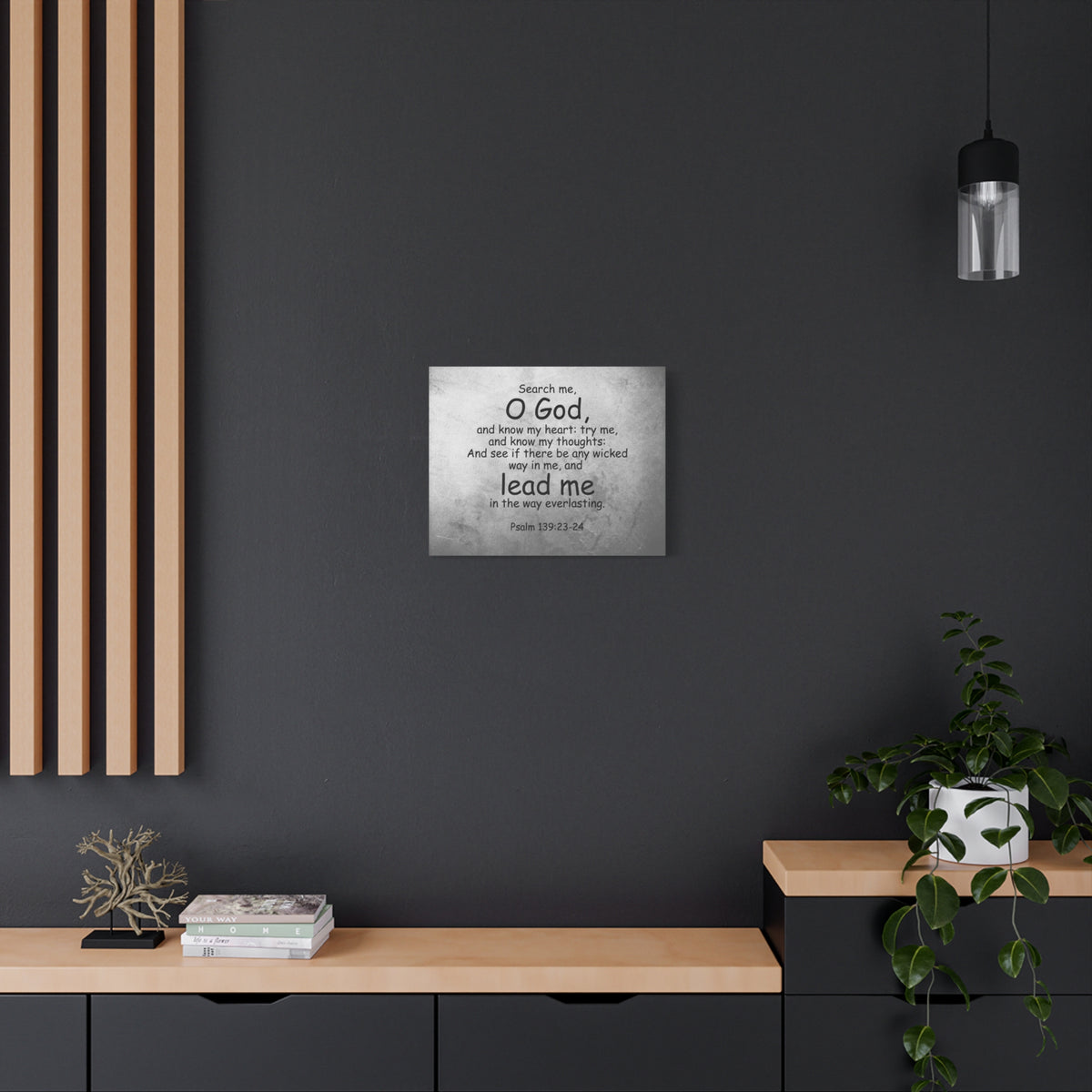 Scripture Canvas O' God Lead Me Psalm 139:23-24 Christian Wall Art Bible Verse Print Ready to Hang-Express Your Love Gifts