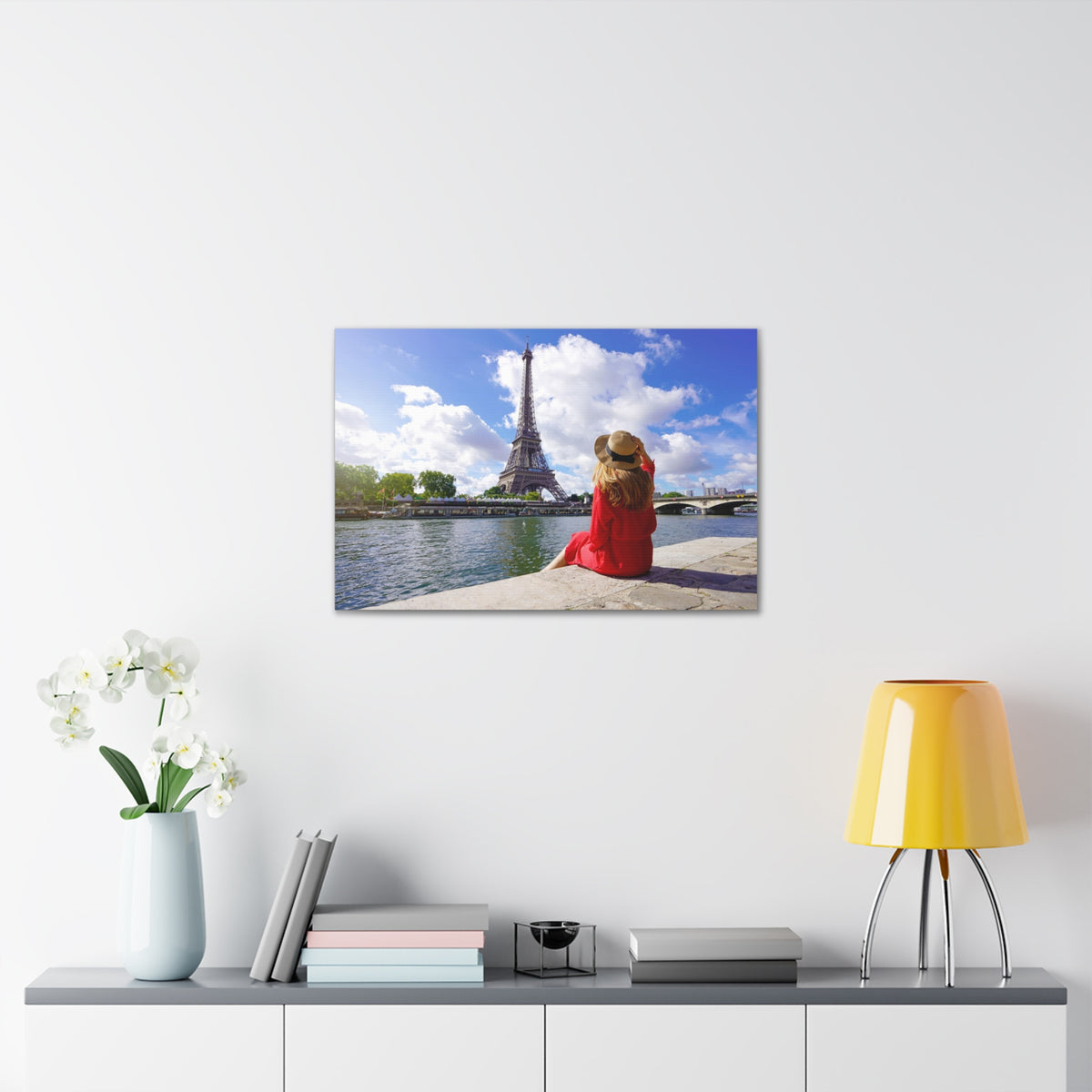 Eiffel Tower Sunrise Seine River Paris Skyline Canvas Artwork High-Quality Breathtaking Stunning Cityscape for Home Decor Ready to Hang-Express Your Love Gifts