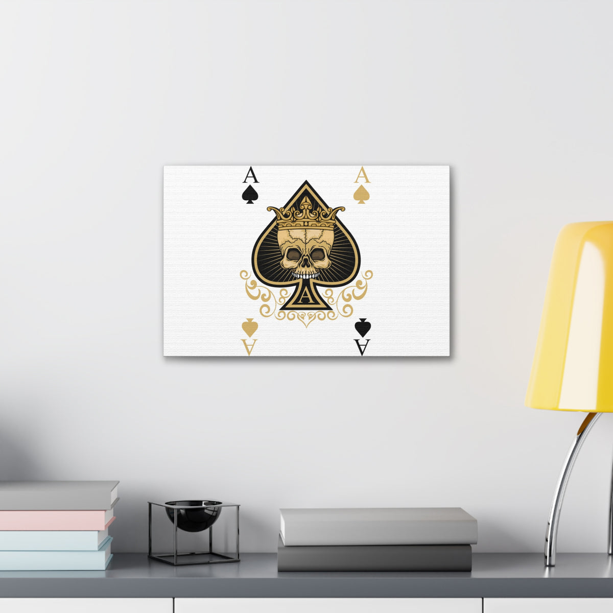 Gothic Ace Of Spades Playing Card Canvas Wall Art for Home Decor Ready-to-Hang-Express Your Love Gifts