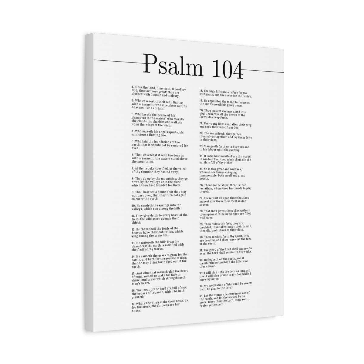 Scripture Canvas Clothed In Honour And Majesty Psalm 104 Christian Wall Art Bible Verse Print Ready to Hang-Express Your Love Gifts