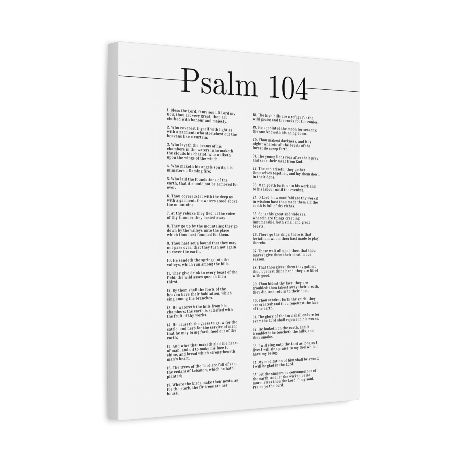Scripture Canvas Clothed In Honour And Majesty Psalm 104 Christian Wall Art Bible Verse Print Ready to Hang-Express Your Love Gifts
