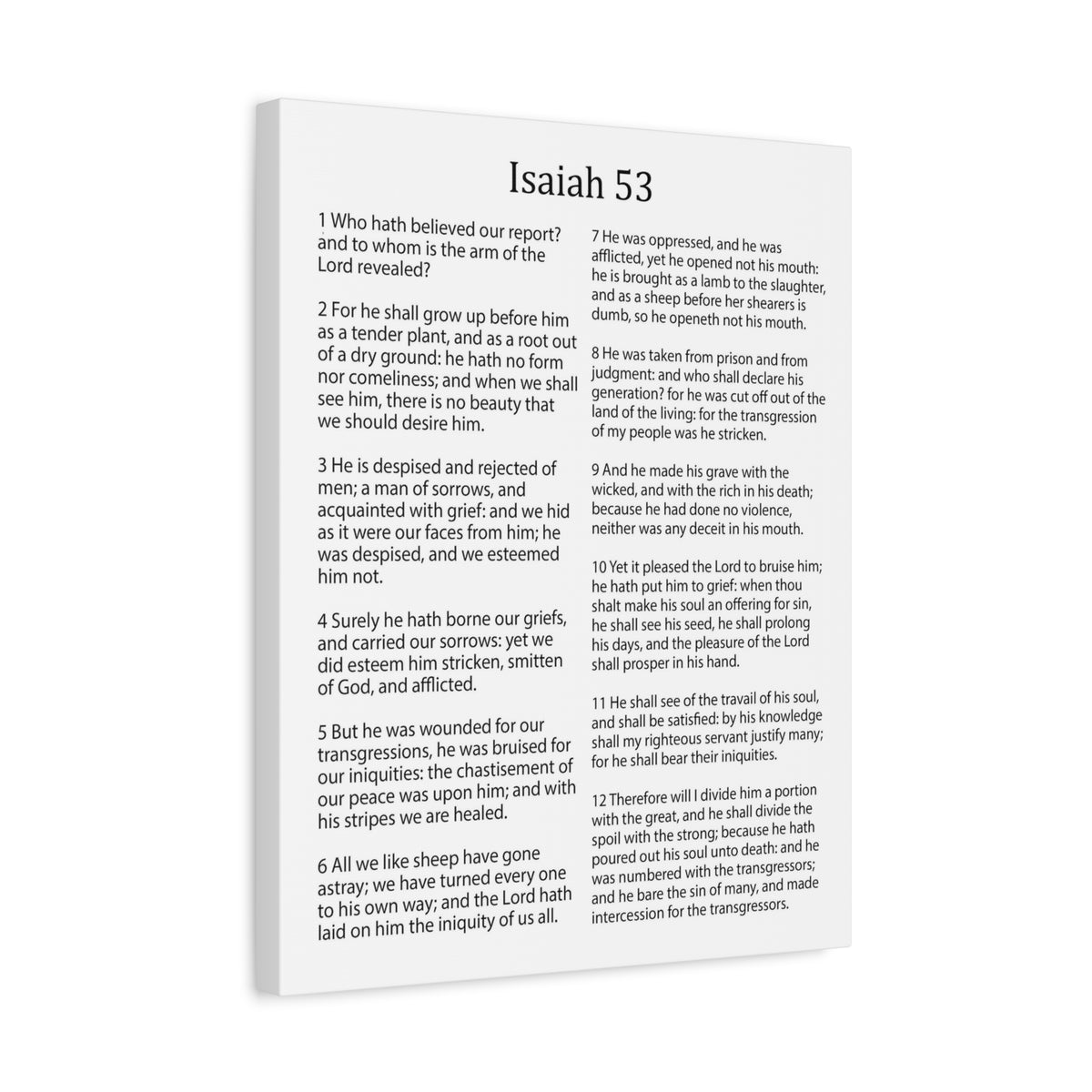 Scripture Walls Isaiah Chapter 53 White Christian Wall Art Print Ready to Hang Unframed-Express Your Love Gifts