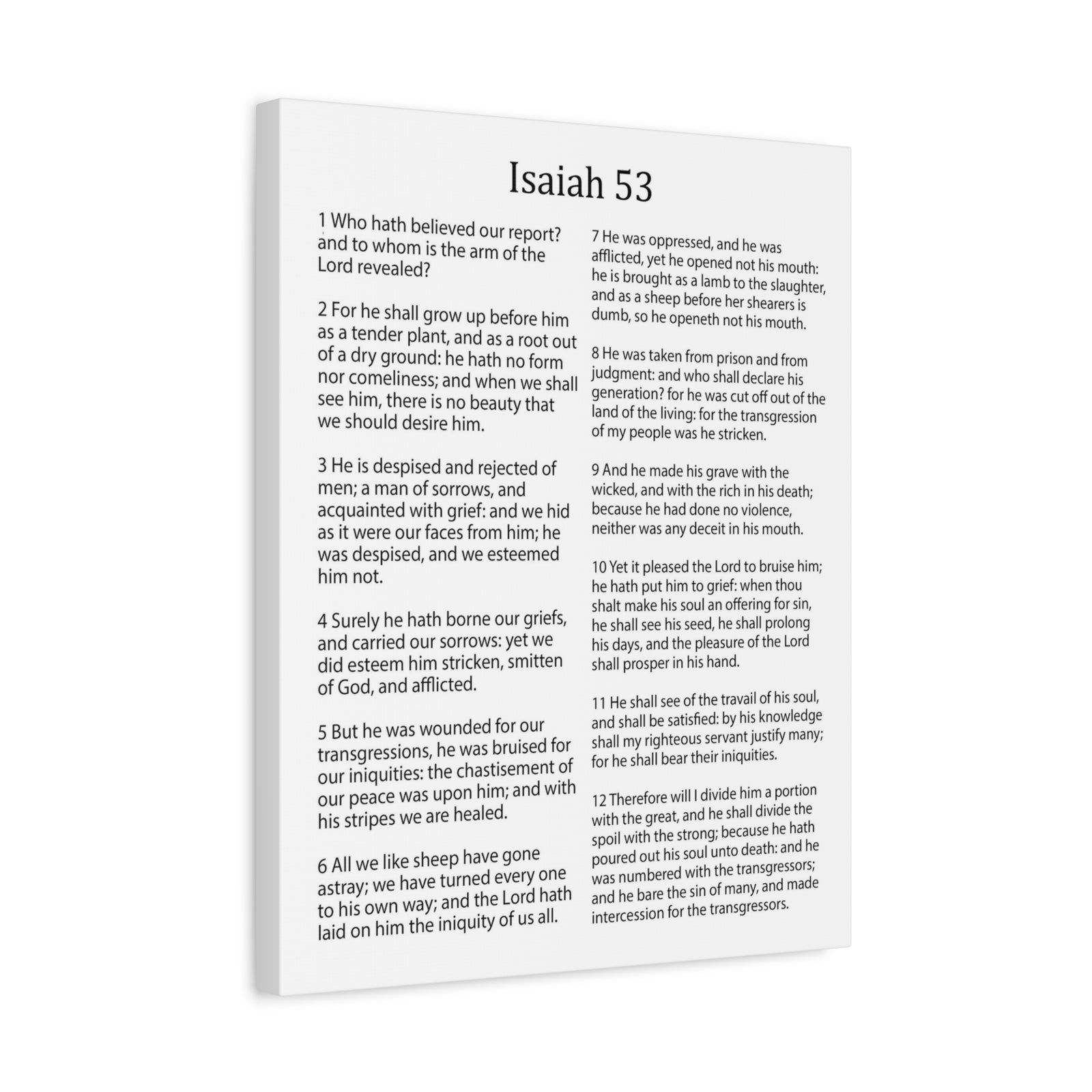 Scripture Walls Isaiah Chapter 53 White Christian Wall Art Print Ready to Hang Unframed-Express Your Love Gifts