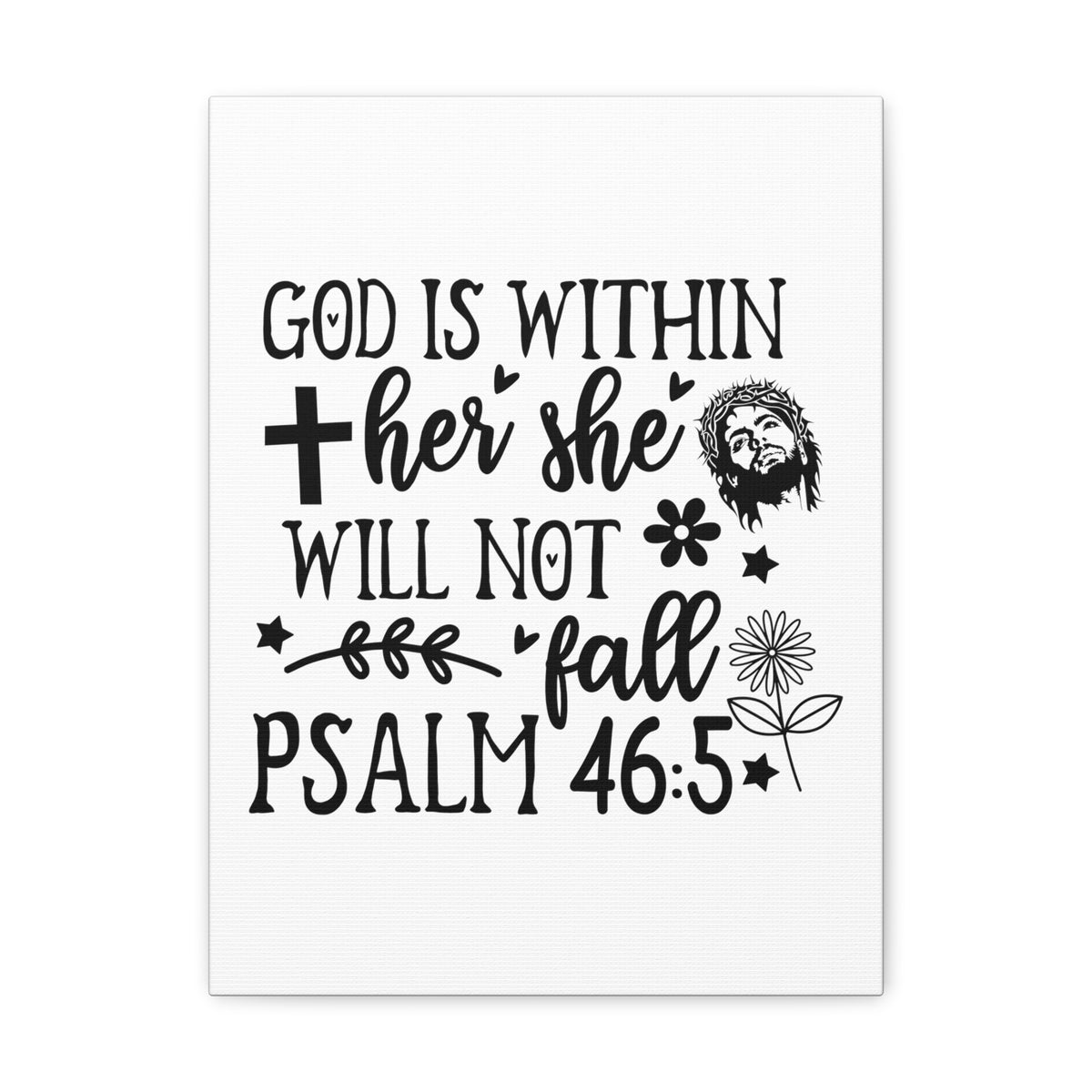 Scripture Walls Psalm 46:5 God is Within Her Bible Verse Canvas Christian Wall Art Ready to Hang Unframed-Express Your Love Gifts
