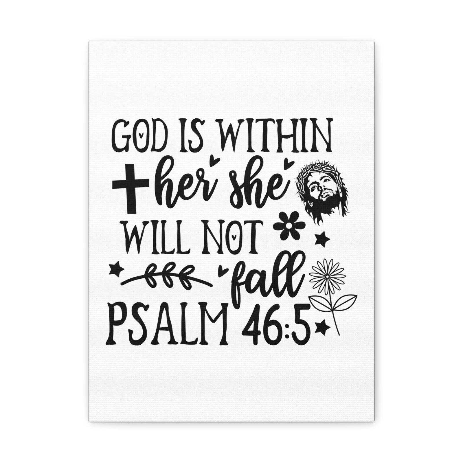 Scripture Walls Psalm 46:5 God is Within Her Bible Verse Canvas Christian Wall Art Ready to Hang Unframed-Express Your Love Gifts