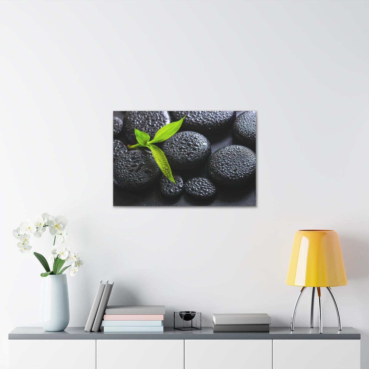 Green Branch Bamboo Forest Floral Nature Photography Canvas Wall Art for Home Decor Ready-to-Hang-Express Your Love Gifts