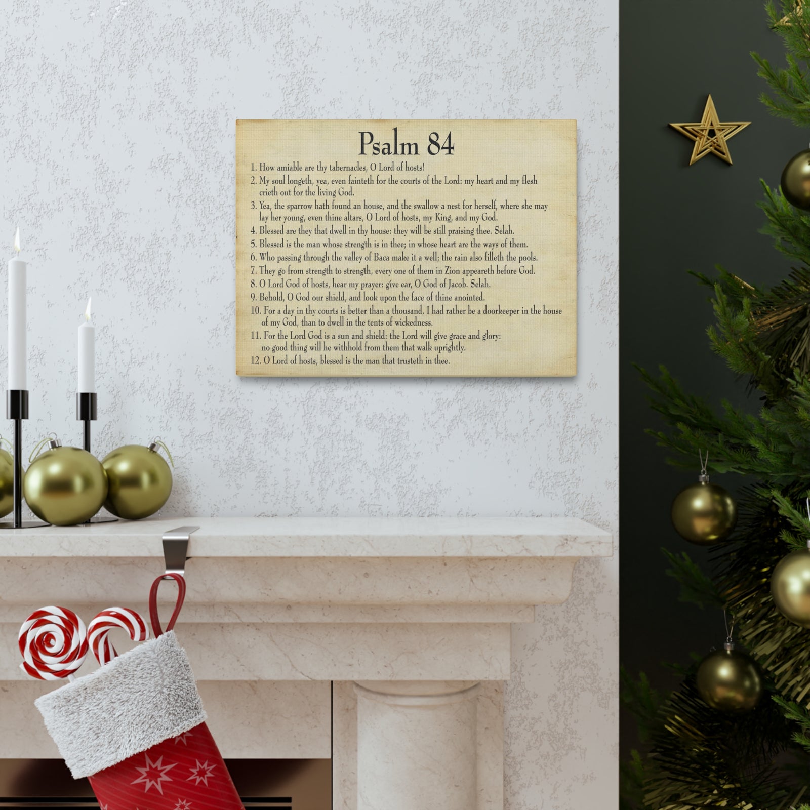 Scripture Walls Dwelling In God's Presence Psalm 84:4 Christian Wall Art Bible Verse Print Ready to Hang-Express Your Love Gifts