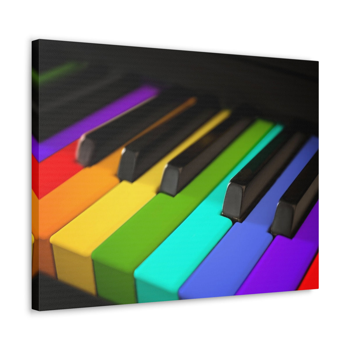 Piano Keys In Rainbow Music Lover's Delight Piano Keyboard Canvas Wall Art for Home Decor Ready-to-Hang-Express Your Love Gifts