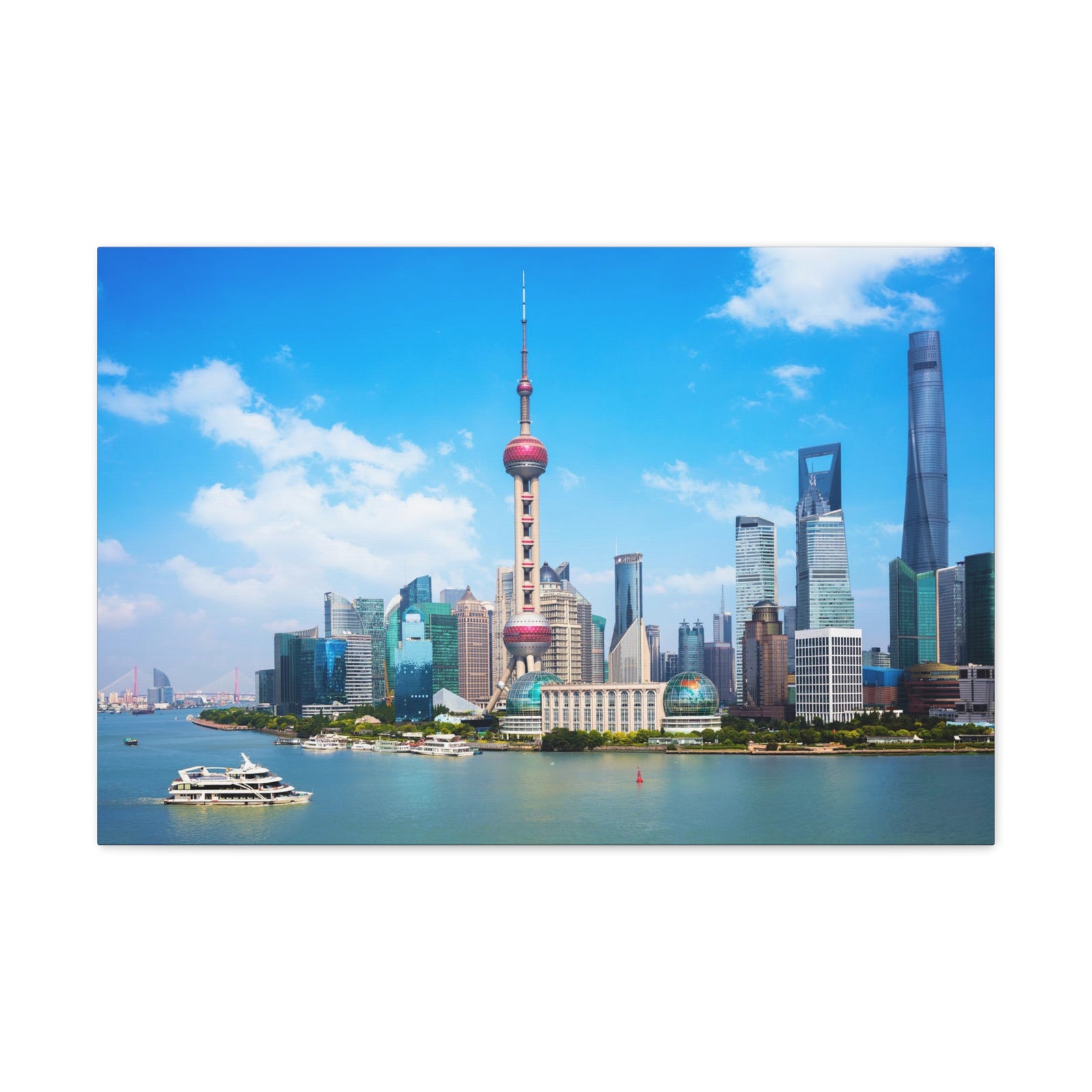 Shanghai Daytime Skyline Canvas Artwork High-Quality Breathtaking Stunning Cityscape for Home Decor Ready to Hang-Express Your Love Gifts
