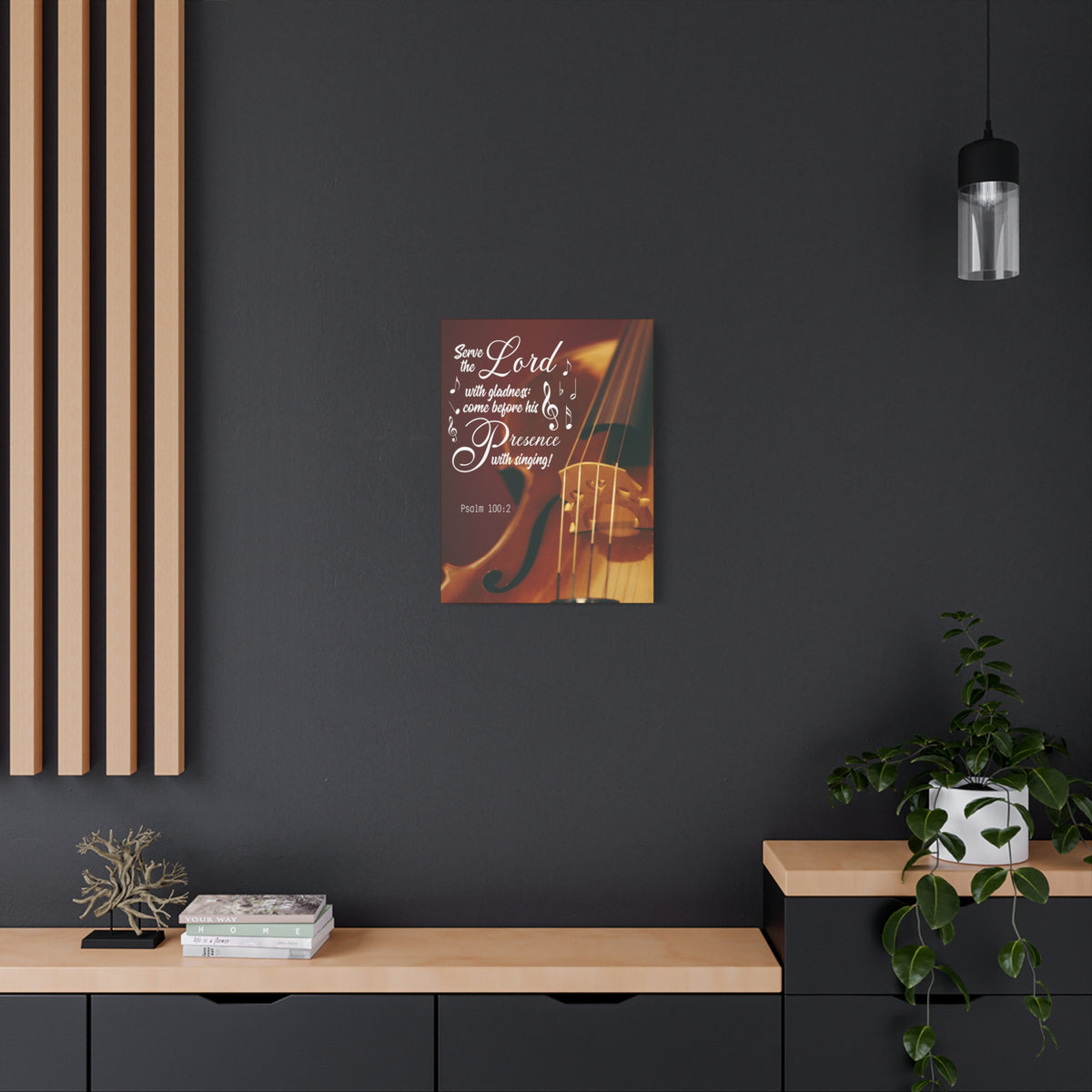 Scripture Canvas Serve the Lord With Gladness Psalm 100:2 Christian Wall Art Bible Verse Print Ready to Hang-Express Your Love Gifts