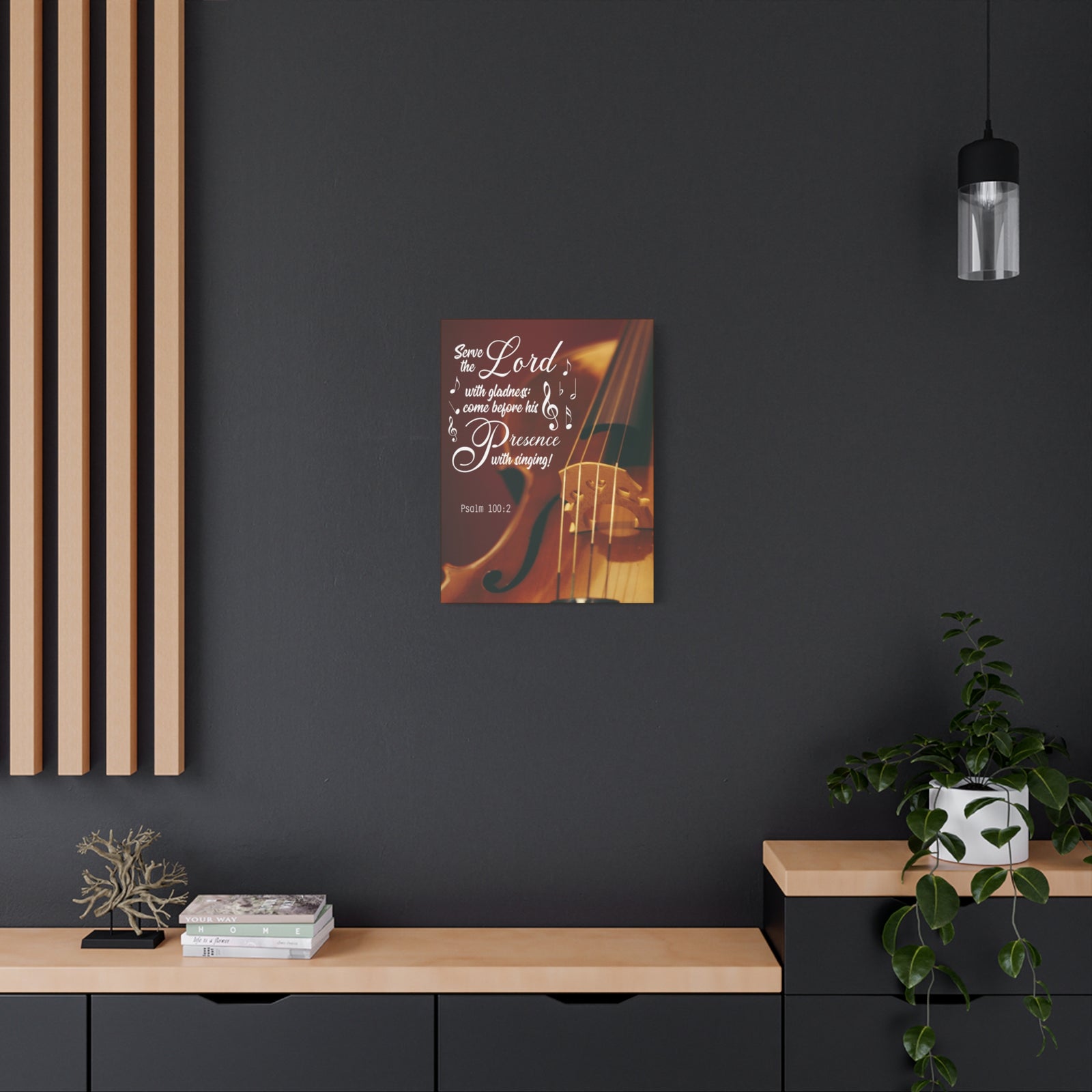 Scripture Canvas Serve the Lord With Gladness Psalm 100:2 Christian Wall Art Bible Verse Print Ready to Hang-Express Your Love Gifts