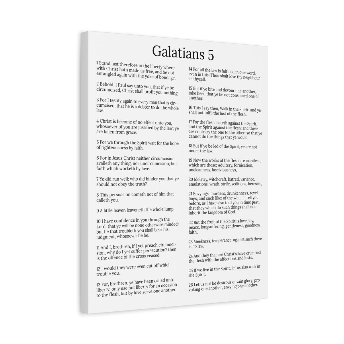 Scripture Walls Fruit of the Spirit Galatians 5 Chapter White Christian Wall Art Print Ready to Hang Unframed-Express Your Love Gifts