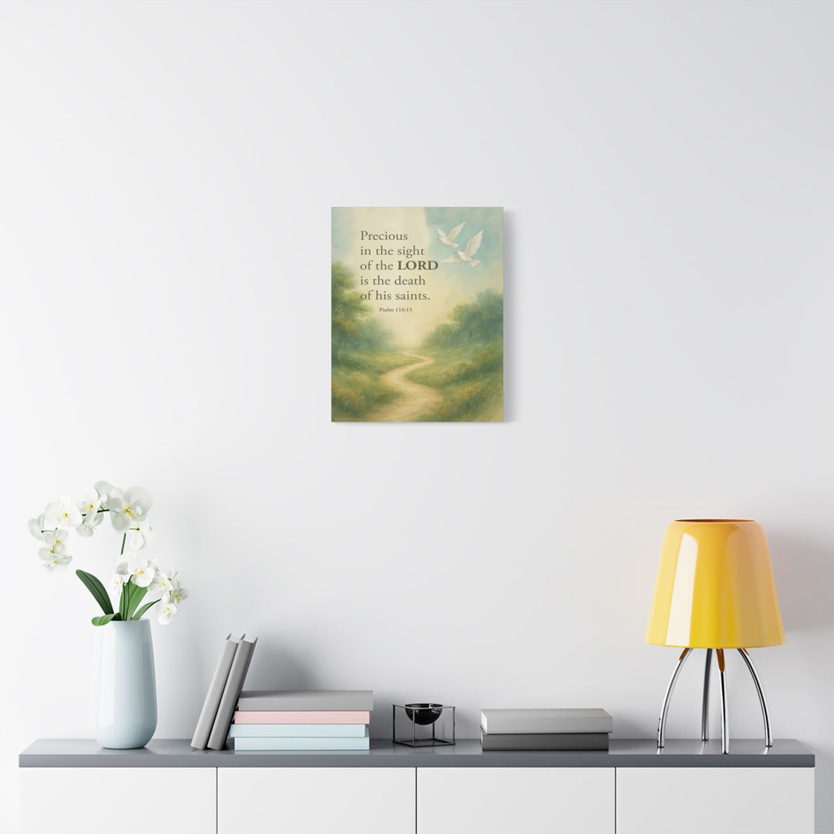 Scripture Canvas Psalm 116:15 Precious Christian Wall Art Bible Verse Print Ready to Hang-Express Your Love Gifts