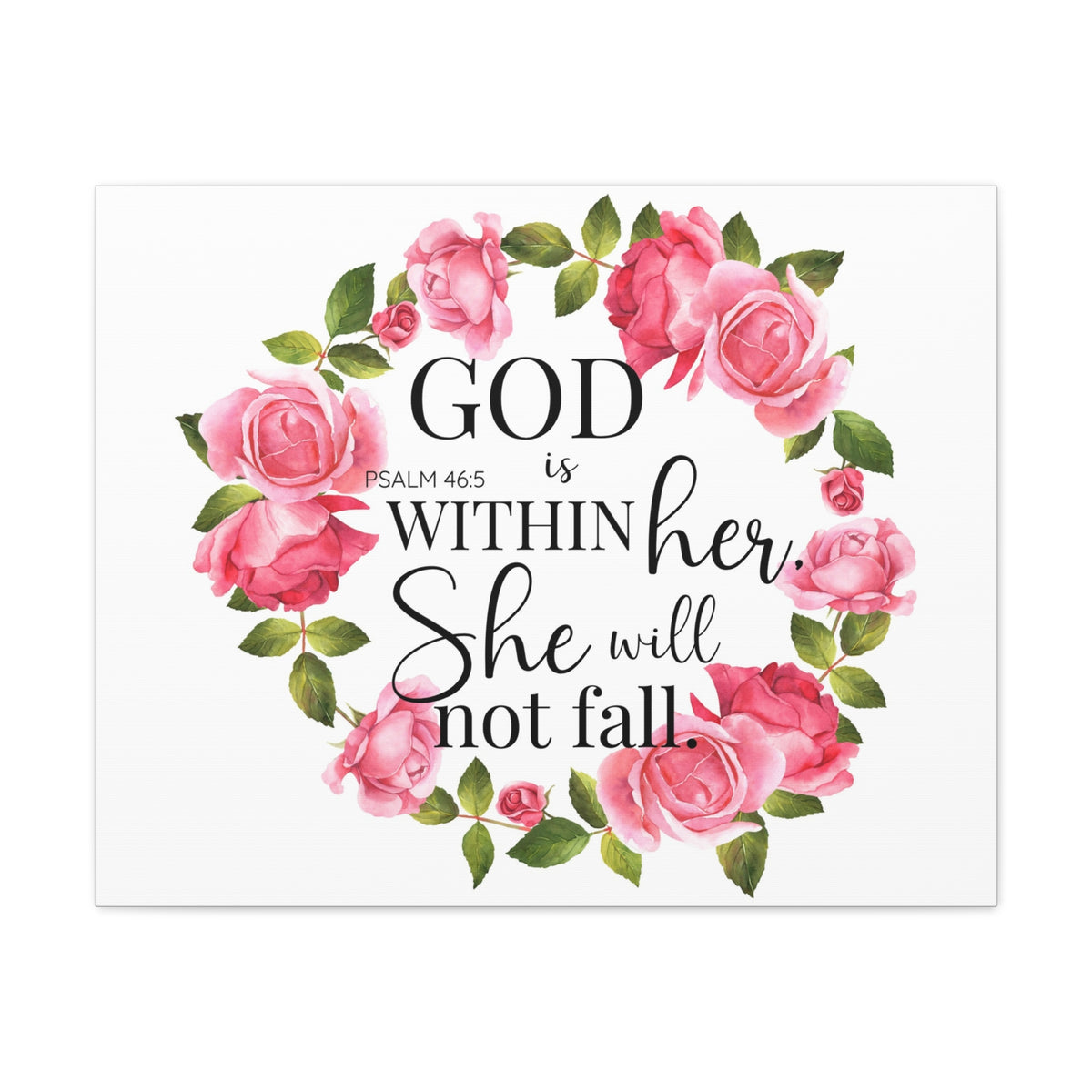 Scripture Walls Psalm 46:5 God is Within Her Bible Verse Canvas Christian Wall Art Ready to Hang Unframed-Express Your Love Gifts