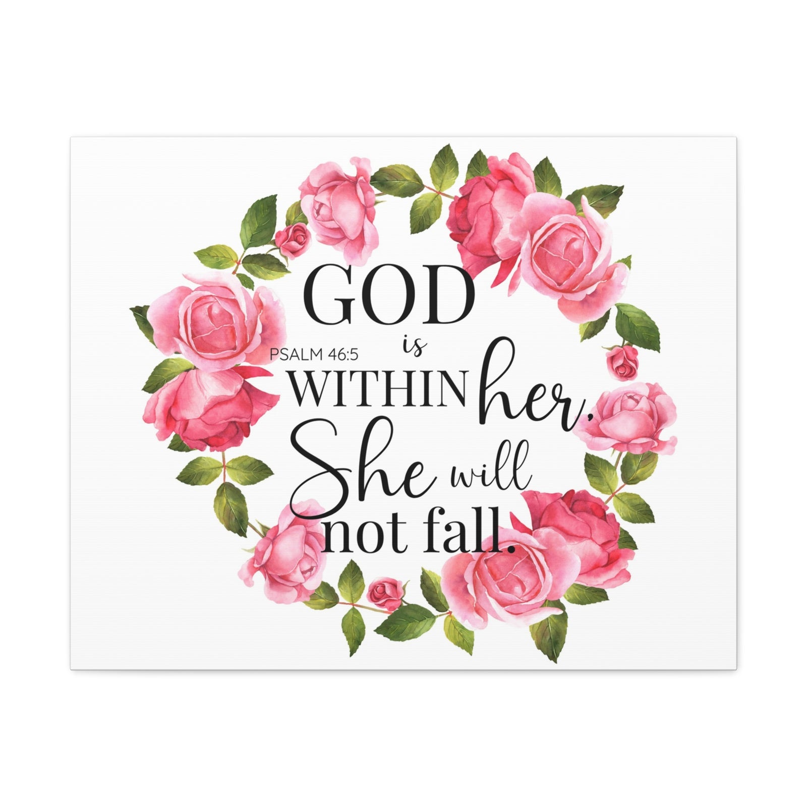 Scripture Walls Psalm 46:5 God is Within Her Bible Verse Canvas Christian Wall Art Ready to Hang Unframed-Express Your Love Gifts