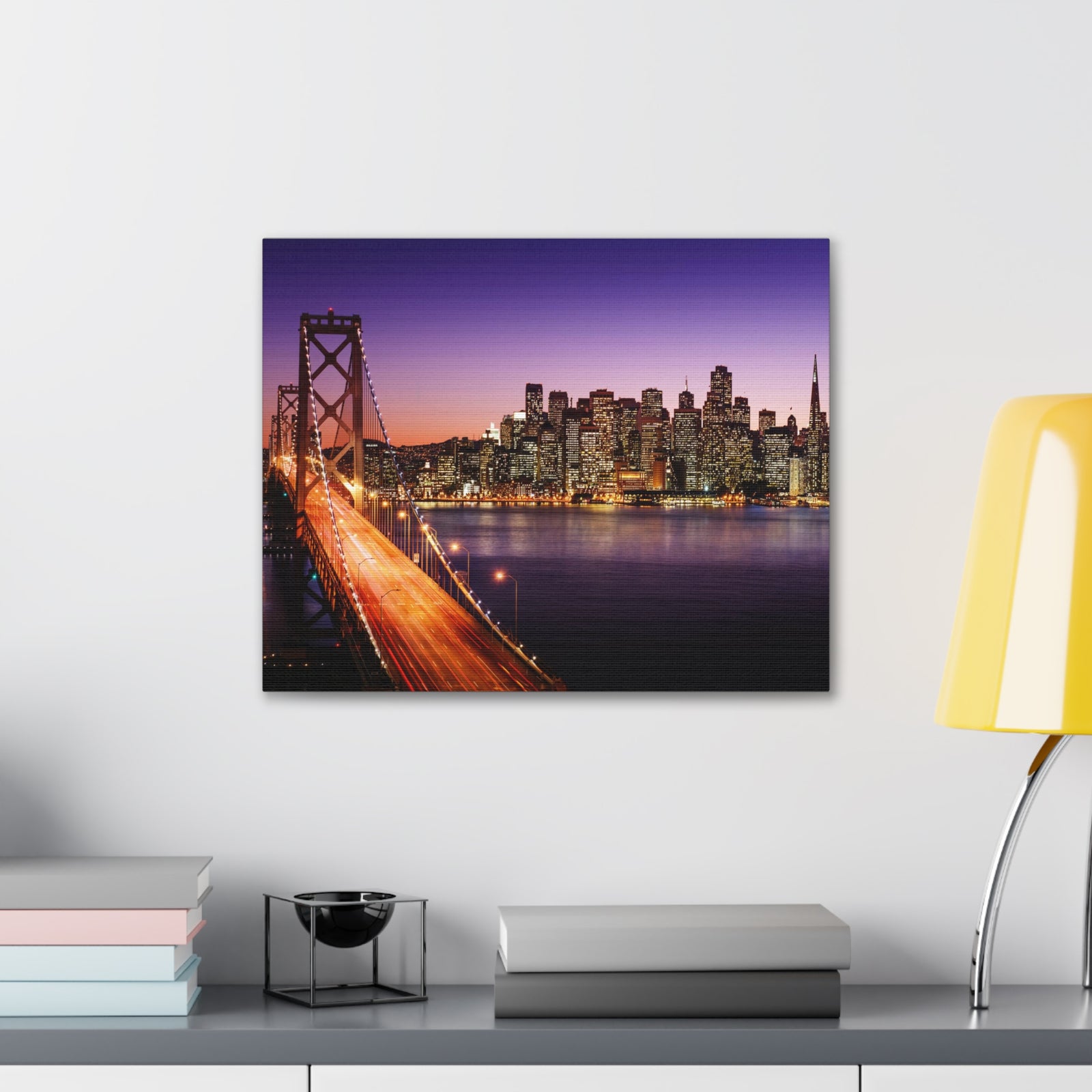 San Francisco Night Skyline Canvas Artwork High-Quality Breathtaking Stunning Cityscape for Home Decor Ready to Hang-Express Your Love Gifts