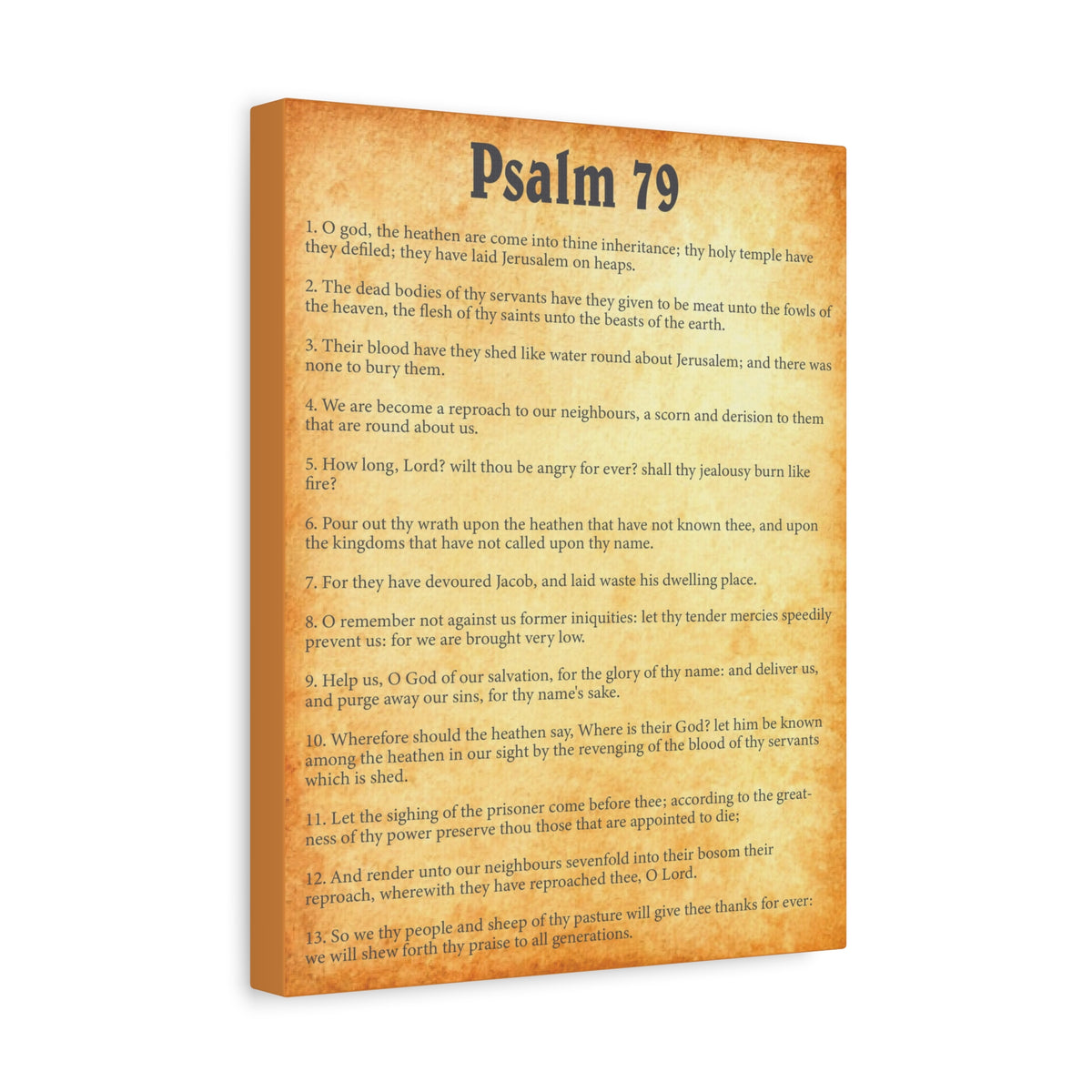 Scripture Walls Psalm 79 Gold Bible Chapter Canvas Christian Wall Art Ready to Hang-Express Your Love Gifts