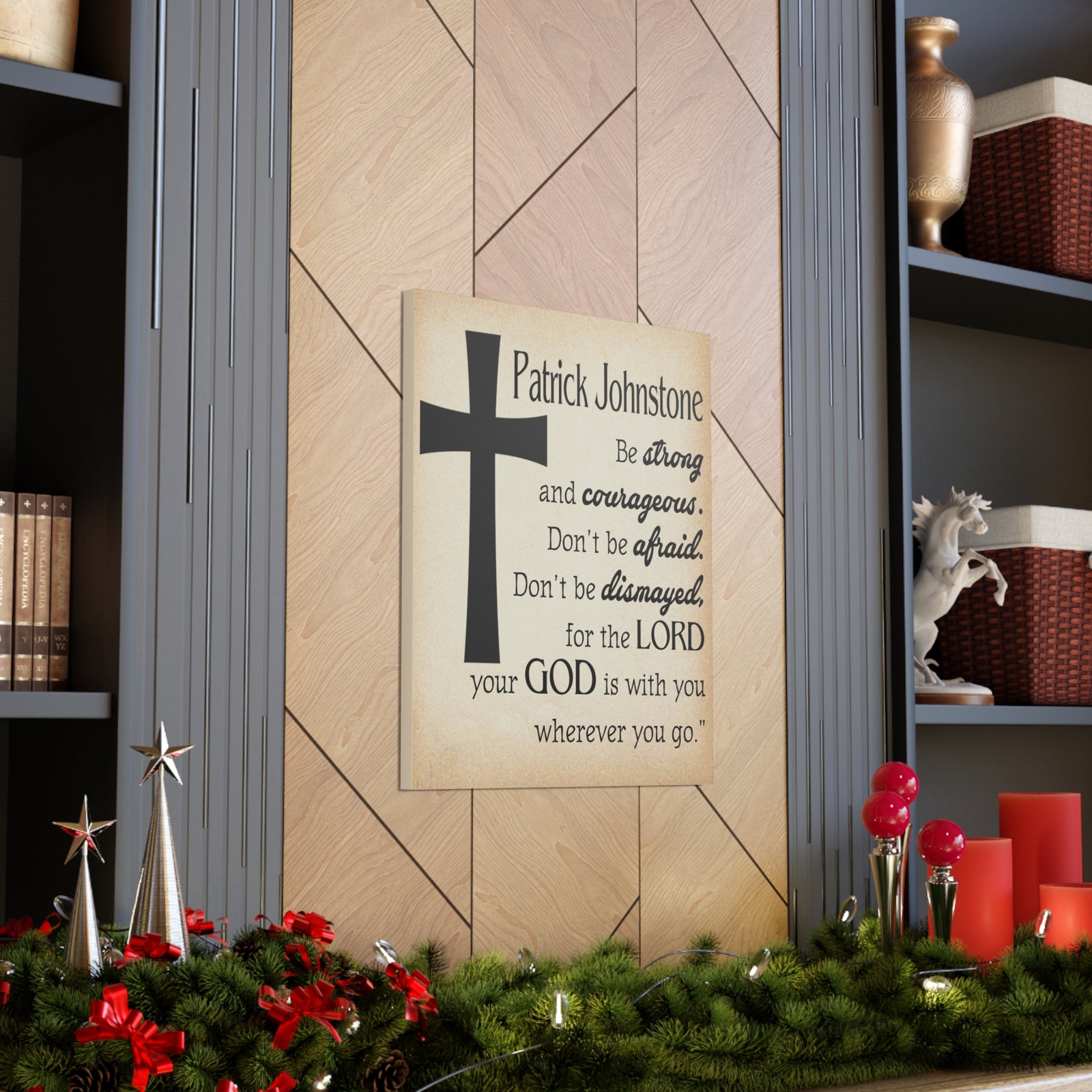 Scripture Walls Personalized Joshua 1:9 Cross Bible Chapter Canvas Christian Wall Art Ready to Hang-Express Your Love Gifts