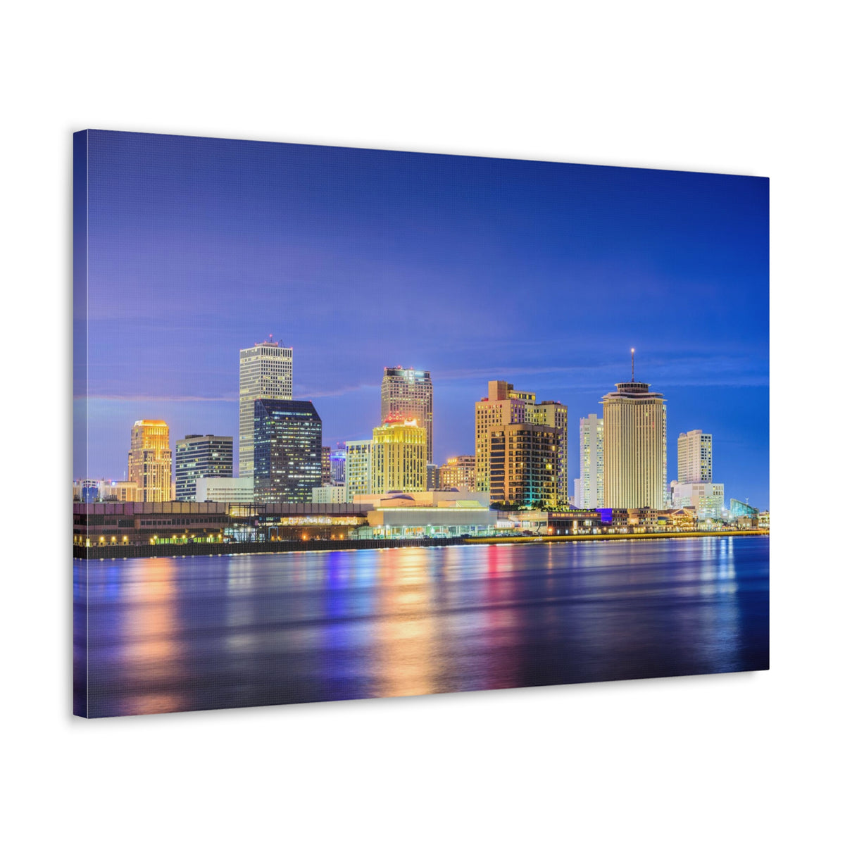 New Orleans Night Skyline Canvas Artwork High-Quality Breathtaking Stunning Cityscape for Home Decor Ready to Hang-Express Your Love Gifts