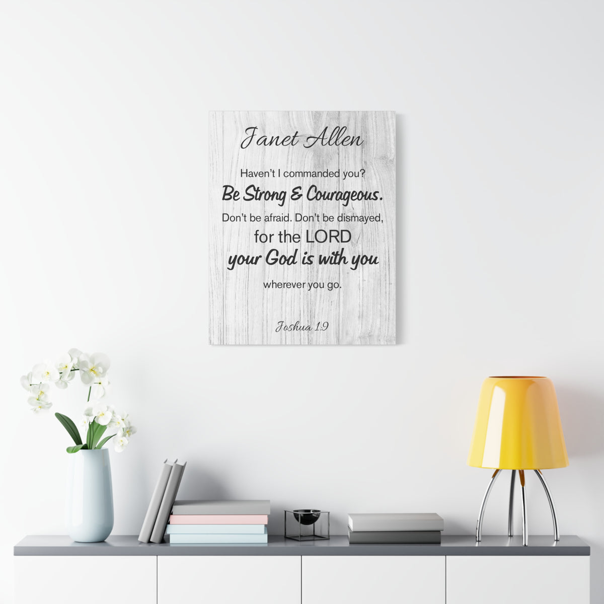 Scripture Walls Personalized Joshua 1:9 Bible Chapter Canvas Christian Wall Art Ready to Hang-Express Your Love Gifts