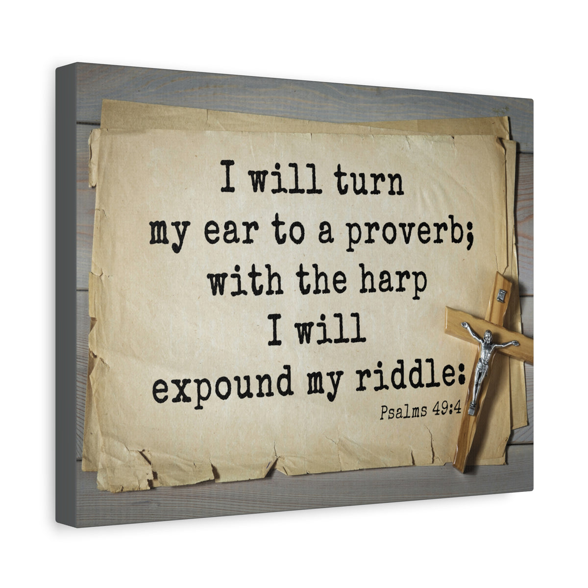 Scripture Walls To A Proverb Psalms 49:4 Bible Verse Canvas Christian Wall Art Ready to Hang-Express Your Love Gifts