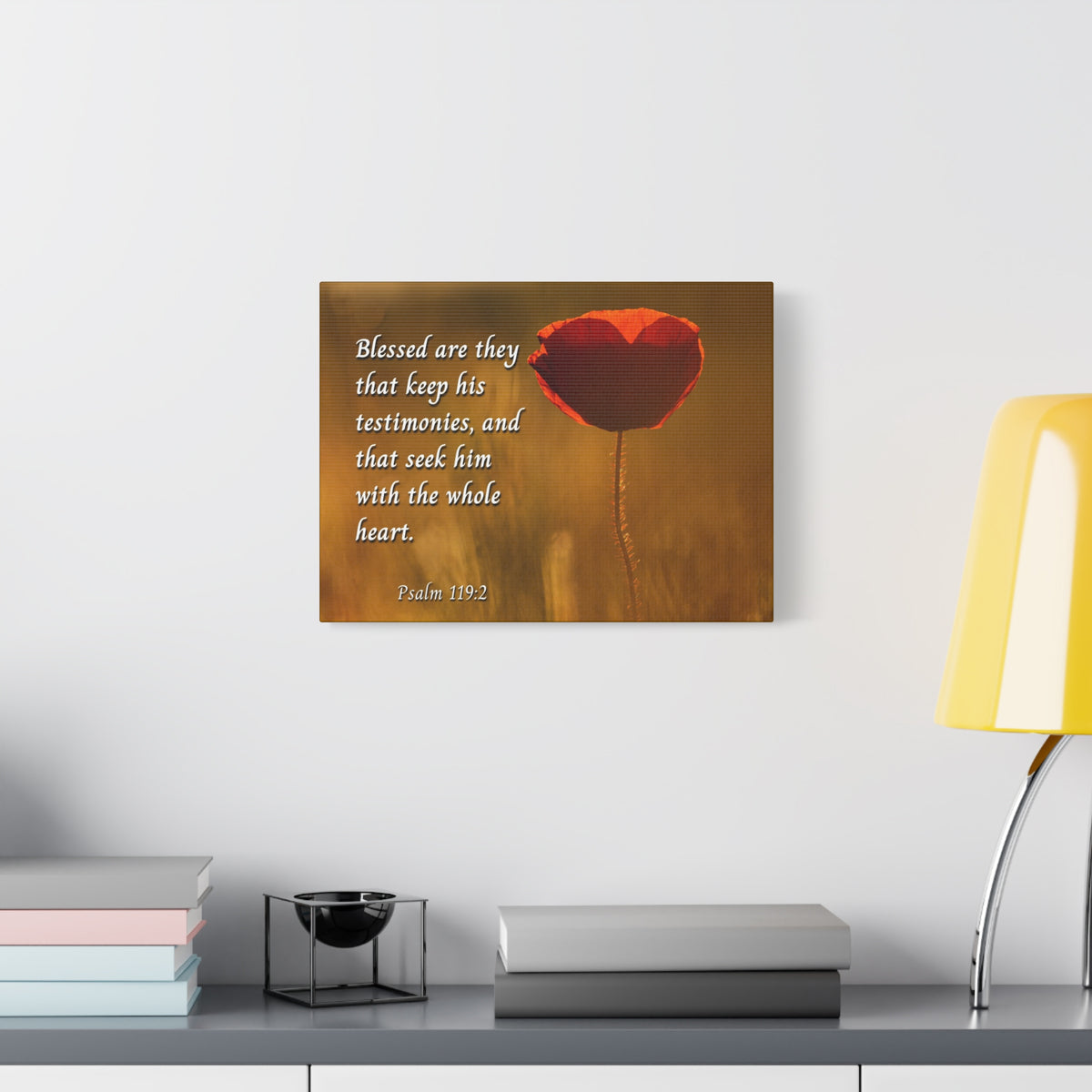 Scripture Canvas Seek God Psalm 119:2 Christian Wall Art Bible Verse Print Ready to Hang-Express Your Love Gifts