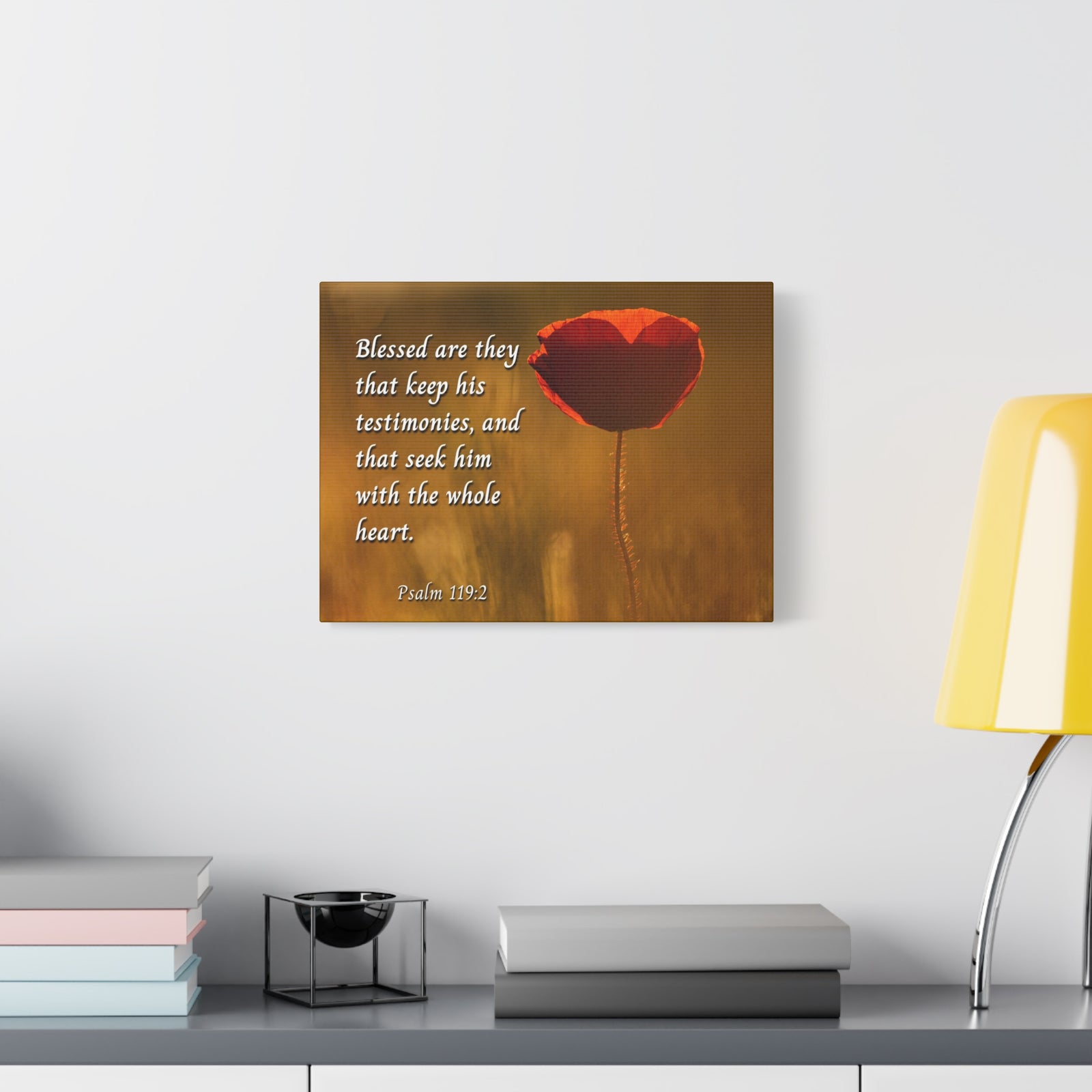 Scripture Canvas Seek God Psalm 119:2 Christian Wall Art Bible Verse Print Ready to Hang-Express Your Love Gifts