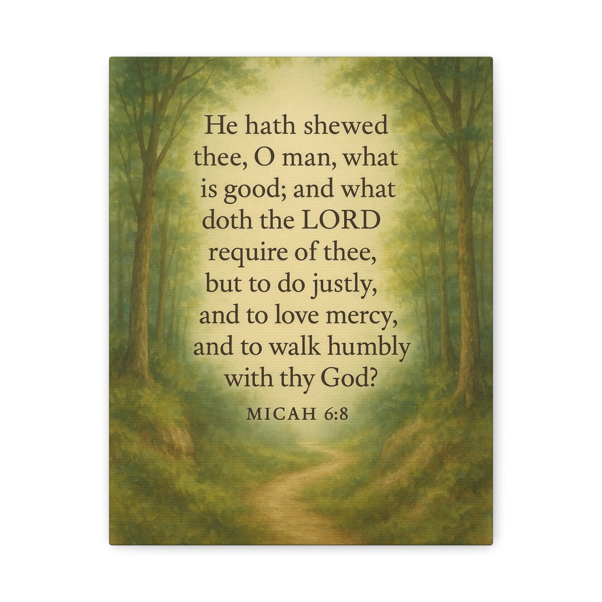 Bible Verse Canvas Micah 6:8 Christian Home Décor Wall Art Scripture Ready to Hang Faith Print-Express Your Love Gifts