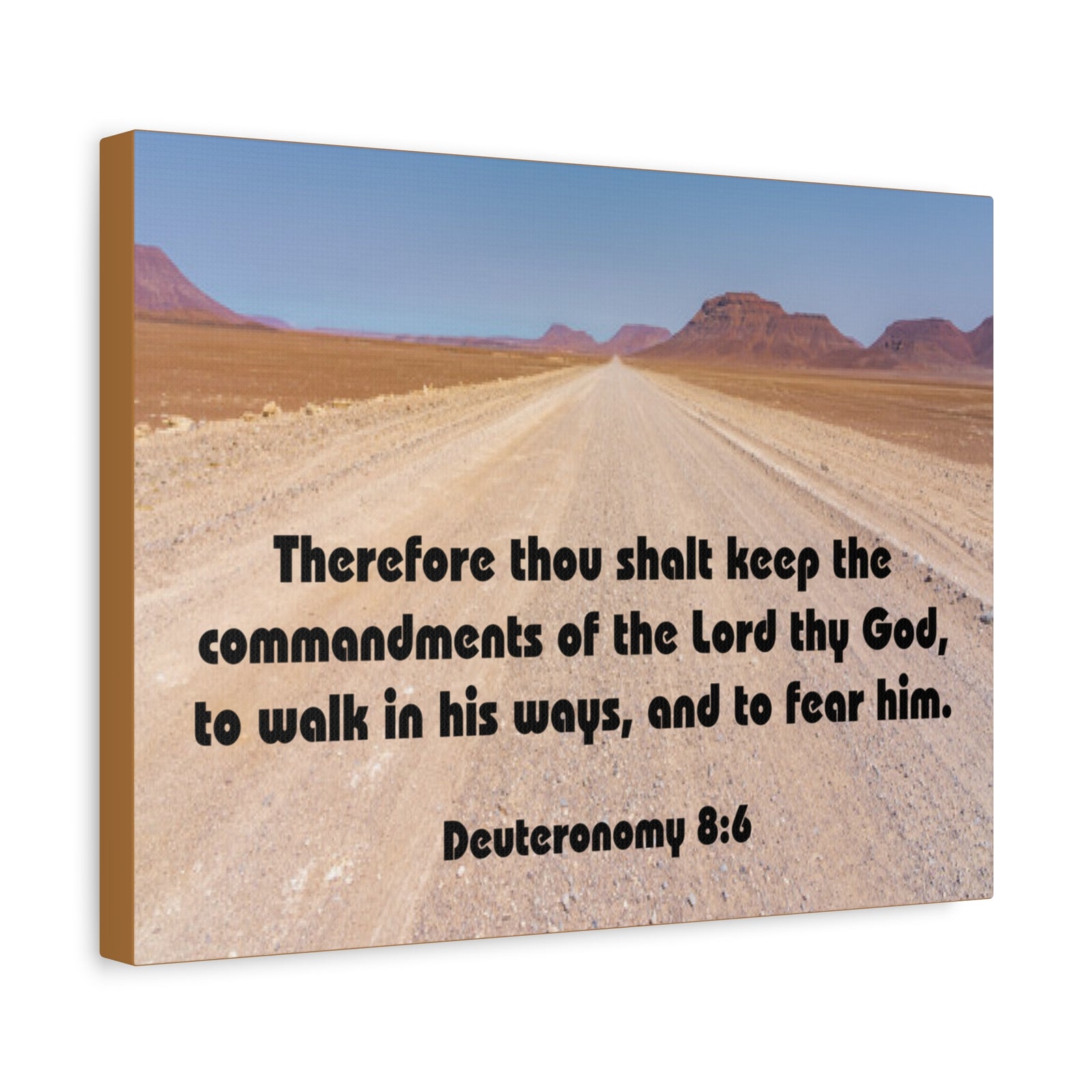Bible Verse Canvas The Commandments of The Lord Thy God Deuteronomy 8:6 Christian Home Décor Wall Art Scripture Ready to Hang Faith Print-Express Your Love Gifts