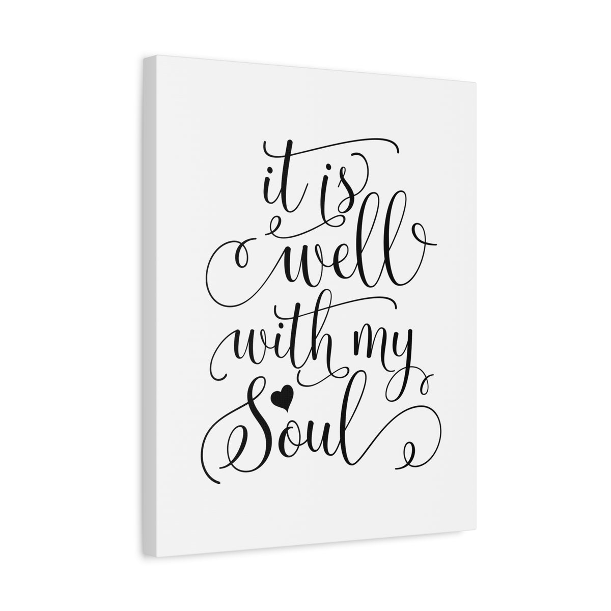Scripture Canvas It Is Well With My Soul Psalm 42:7 Heart Christian Wall Art Bible Verse Print Ready to Hang-Express Your Love Gifts