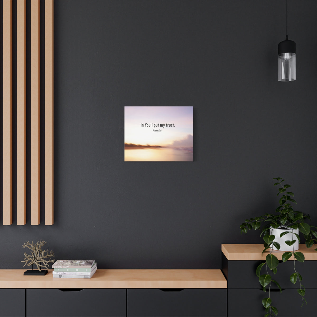Scripture Canvas Put My Trust Psalms 7:1 Christian Wall Art Bible Verse Print Ready to Hang-Express Your Love Gifts