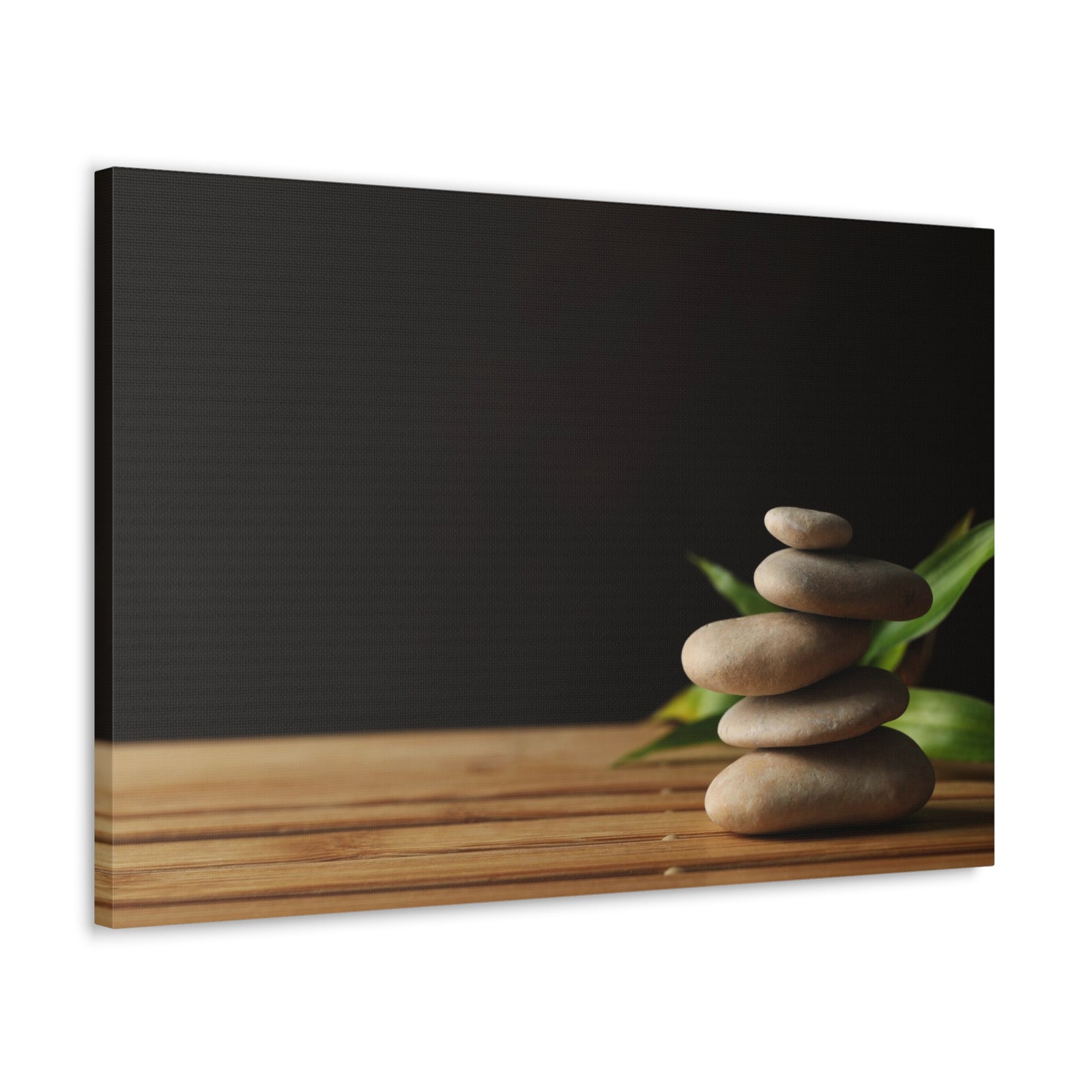 Stones Bamboo Background Forest Floral Nature Photography Canvas Wall Art for Home Decor Ready-to-Hang-Express Your Love Gifts