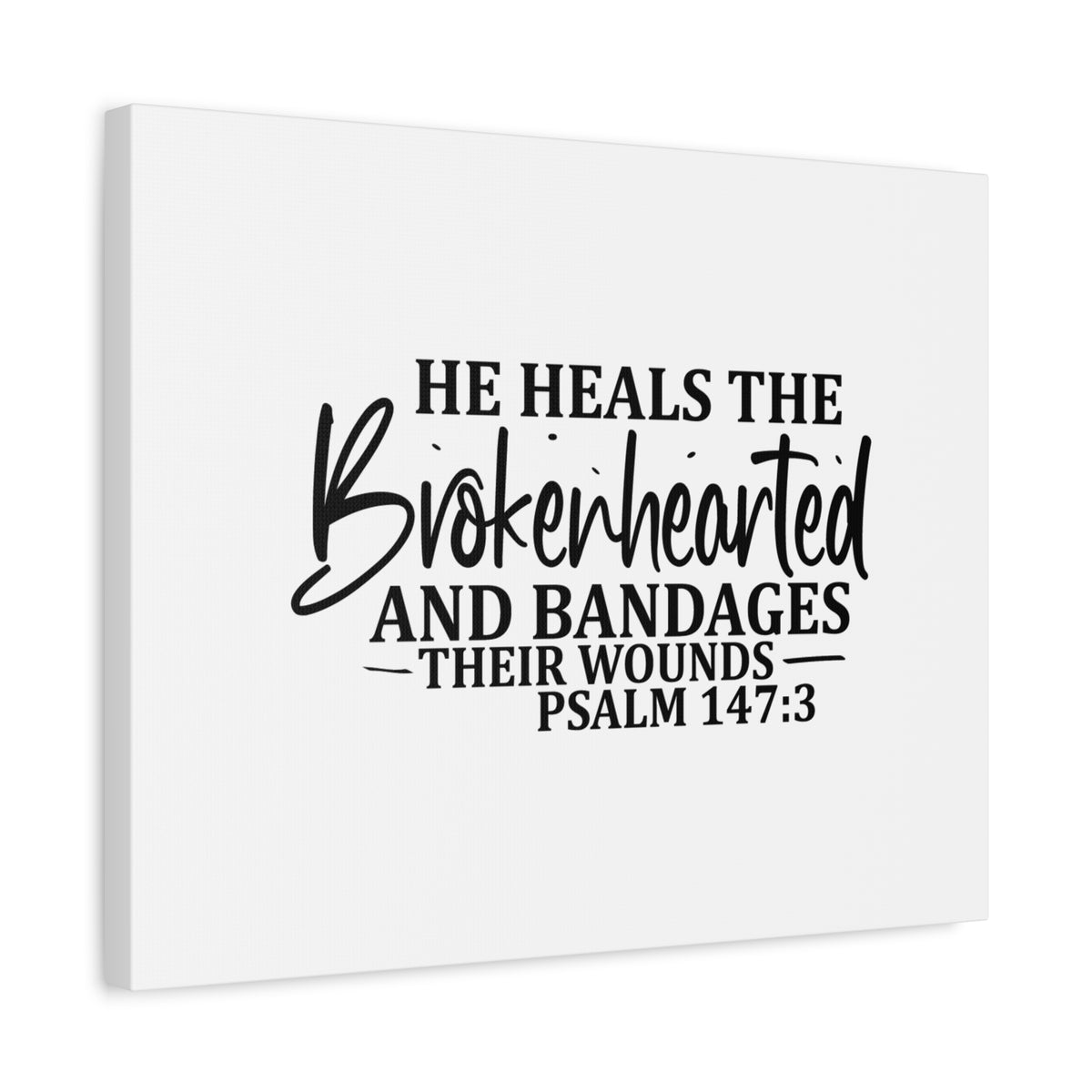 Scripture Canvas Bandages Their Wounds Psalm 147:3 Christian Wall Art Bible Verse Print Ready to Hang-Express Your Love Gifts