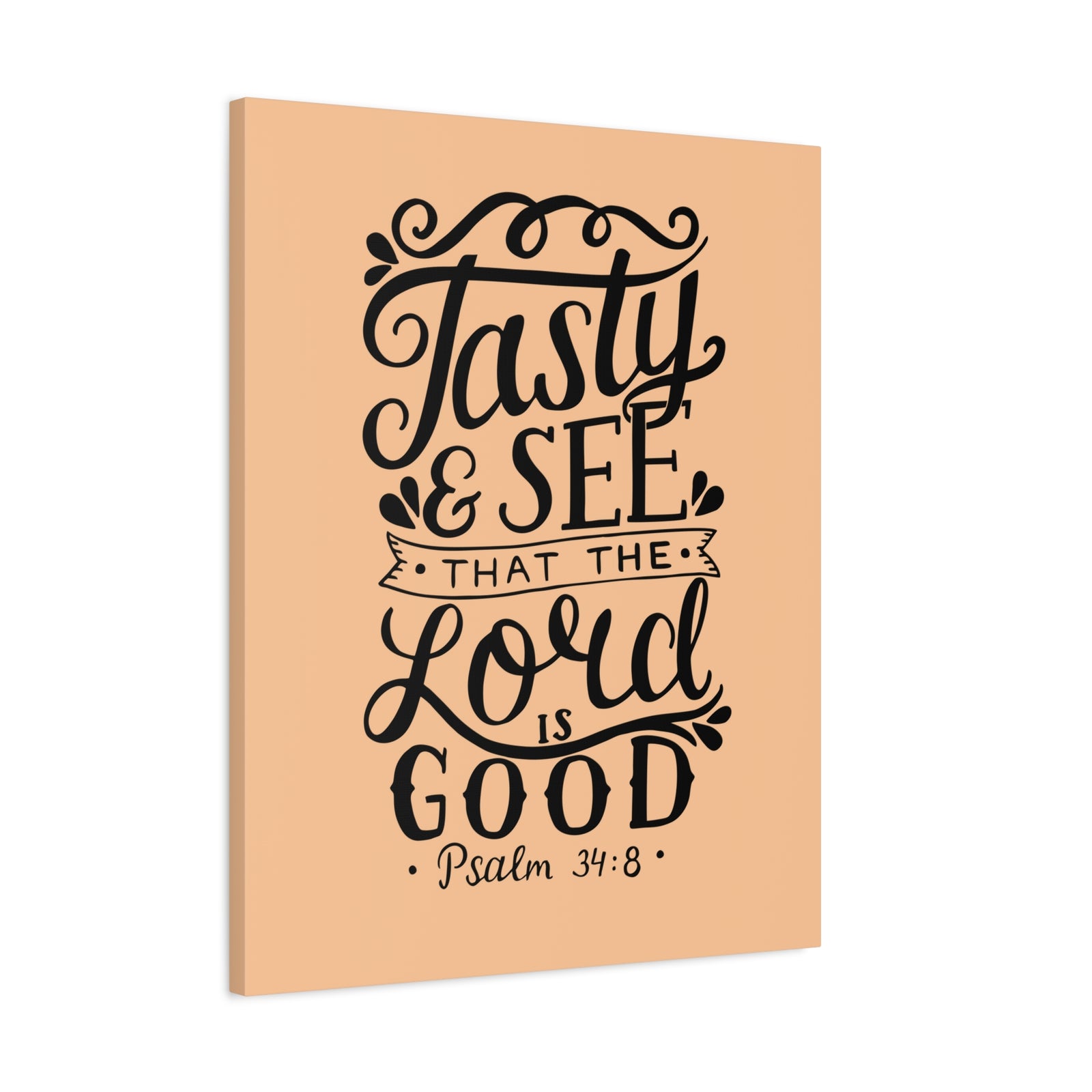 Scripture Canvas Tasty And See That Psalm 34:8 Christian Wall Art Bible Verse Print Ready To Hang-Express Your Love Gifts