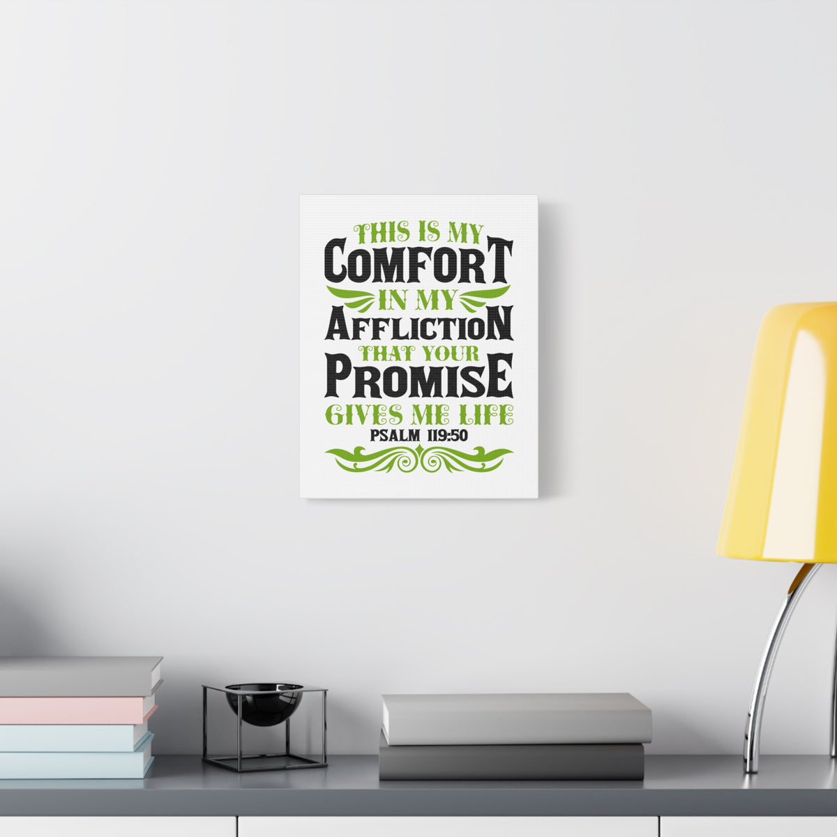 Scripture Canvas Gives Me Life Psalm 119:50 Christian Wall Art Bible Verse Print Ready to Hang-Express Your Love Gifts