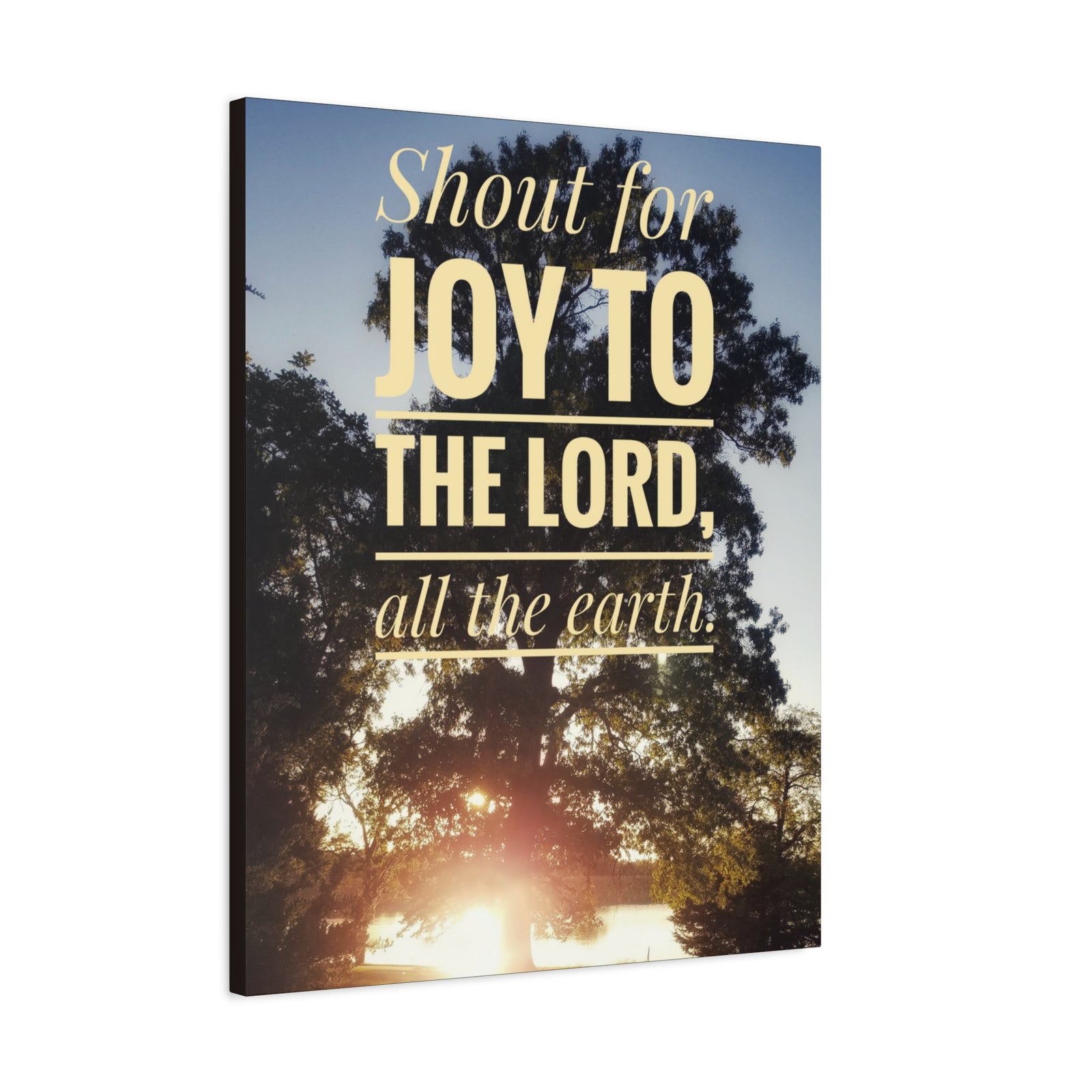 Scripture Walls Shout For Joy Psalm 100:1 Bible Verse Canvas Christian Wall Art Ready to Hang-Express Your Love Gifts
