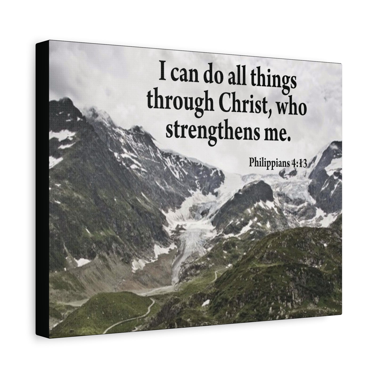 Scripture Canvas Christ Strenthens Me Philippians 4:13 Christian Wall Art Bible Verse Print Ready to Hang-Express Your Love Gifts