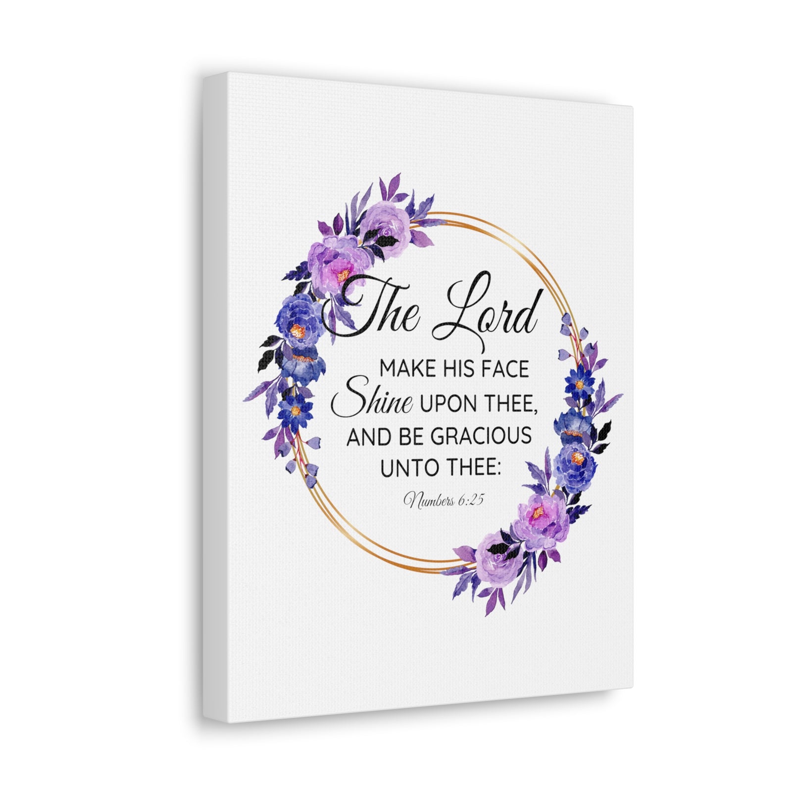 Scripture Walls Numbers 6:25 Shine Upon Thee Bible Verse Canvas Christian Wall Art Ready to Hang Unframed-Express Your Love Gifts