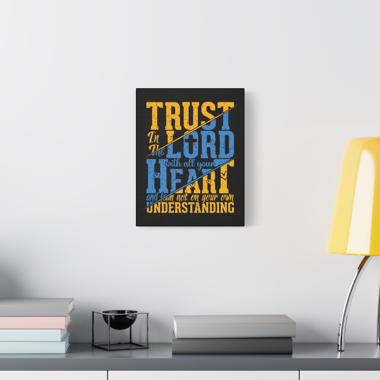 Scripture Canvas All Your Heart Psalm 23:4 Christian Wall Art Bible Verse Print Ready to Hang-Express Your Love Gifts