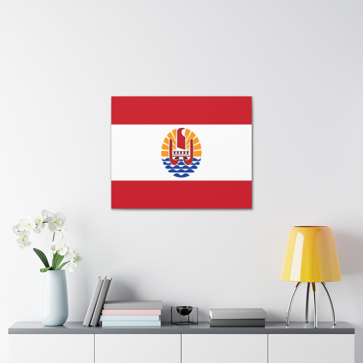 French Polynesia Country Flag Canvas Vibrant Wall Art Unframed Home Decor-Express Your Love Gifts
