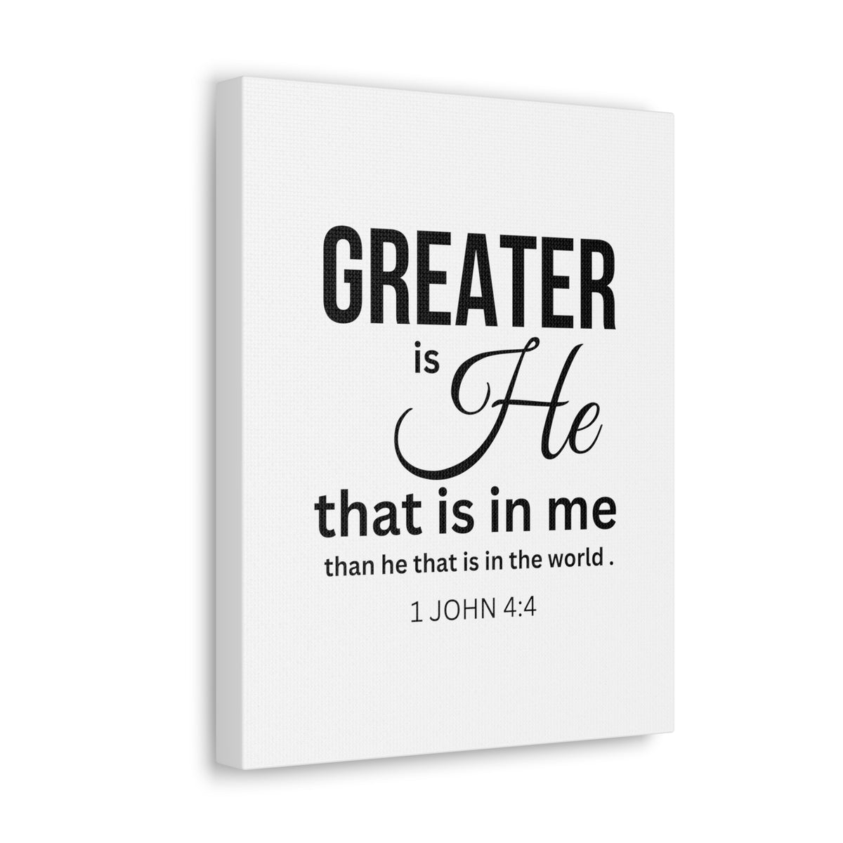 Scripture Walls 1 John 4:4 Greater is He Bible Verse Canvas Christian Wall Art Ready to Hang Unframed-Express Your Love Gifts