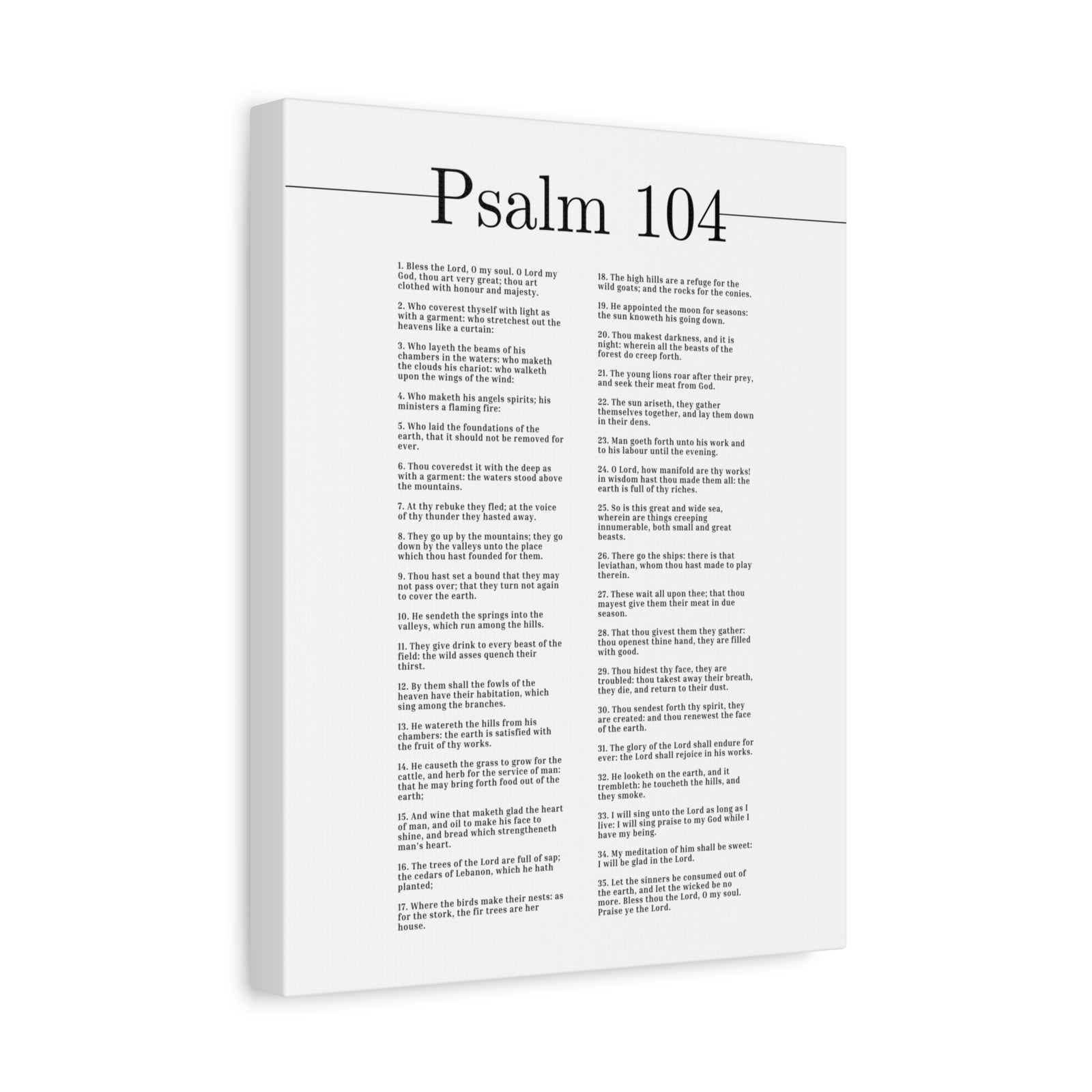 Scripture Canvas Clothed In Honour And Majesty Psalm 104 Christian Wall Art Bible Verse Print Ready to Hang-Express Your Love Gifts