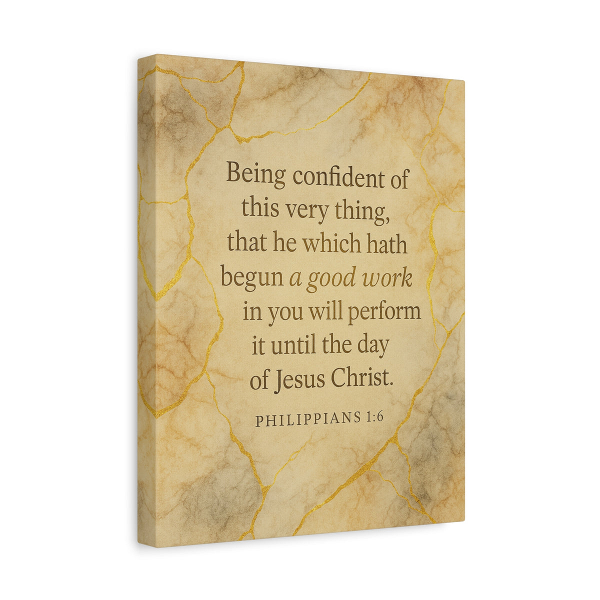 Bible Verse Canvas Philippians 1:6 Christian Home Décor Wall Art Scripture Ready to Hang Faith Print-Express Your Love Gifts