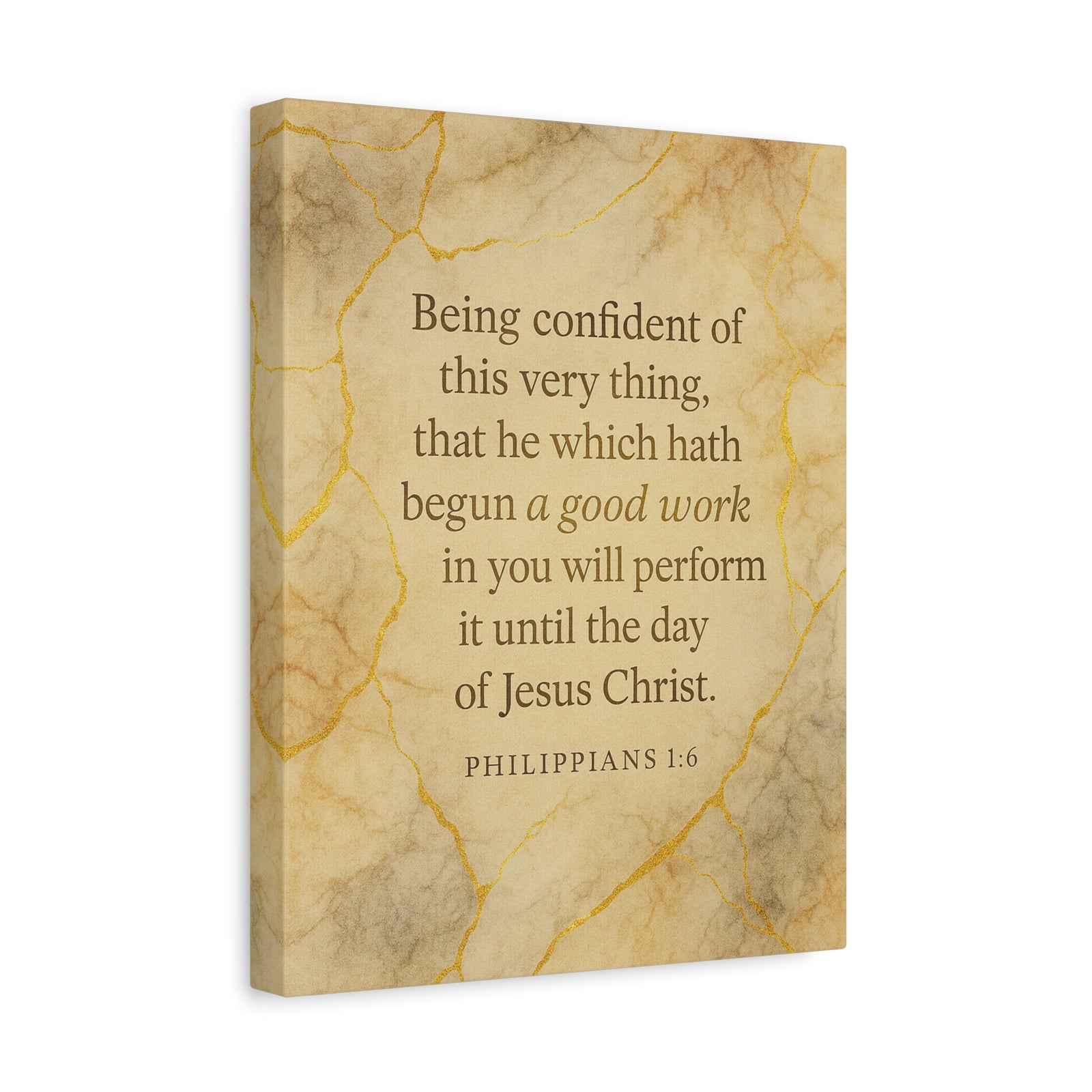 Bible Verse Canvas Philippians 1:6 Christian Home Décor Wall Art Scripture Ready to Hang Faith Print-Express Your Love Gifts