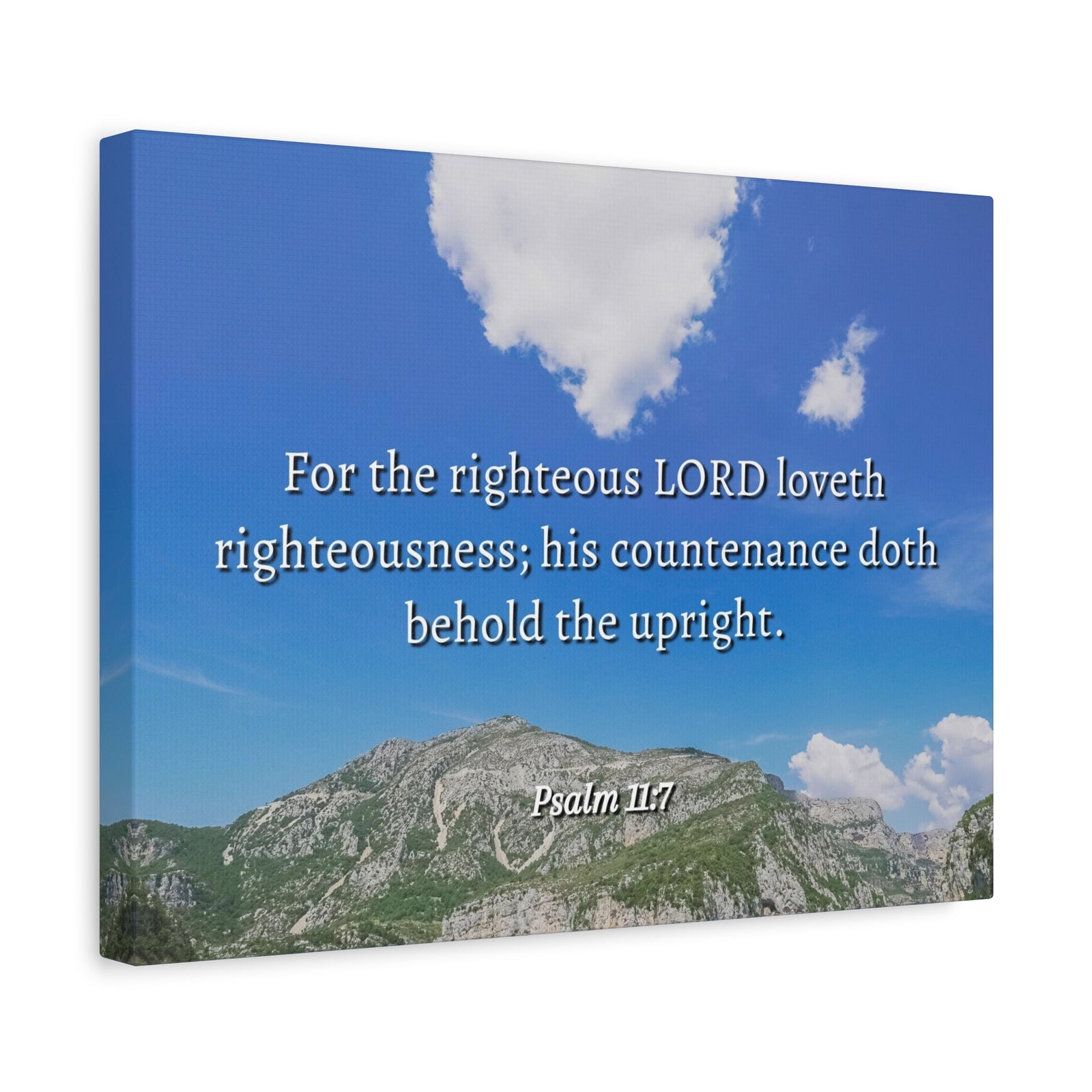 Scripture Canvas Lord Loves Righteousness Psalm 11:7 Christian Wall Art Bible Verse Print Ready to Hang-Express Your Love Gifts