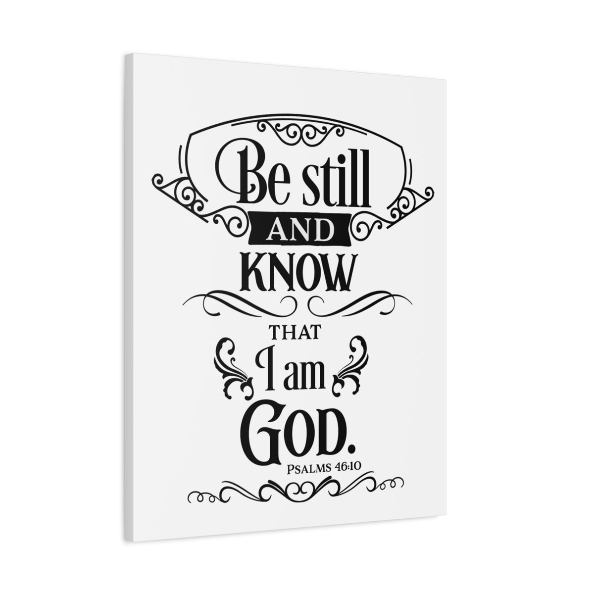 Scripture Canvas I Am God Psalm 46:10 Christian Wall Art Bible Verse Print Ready to Hang-Express Your Love Gifts