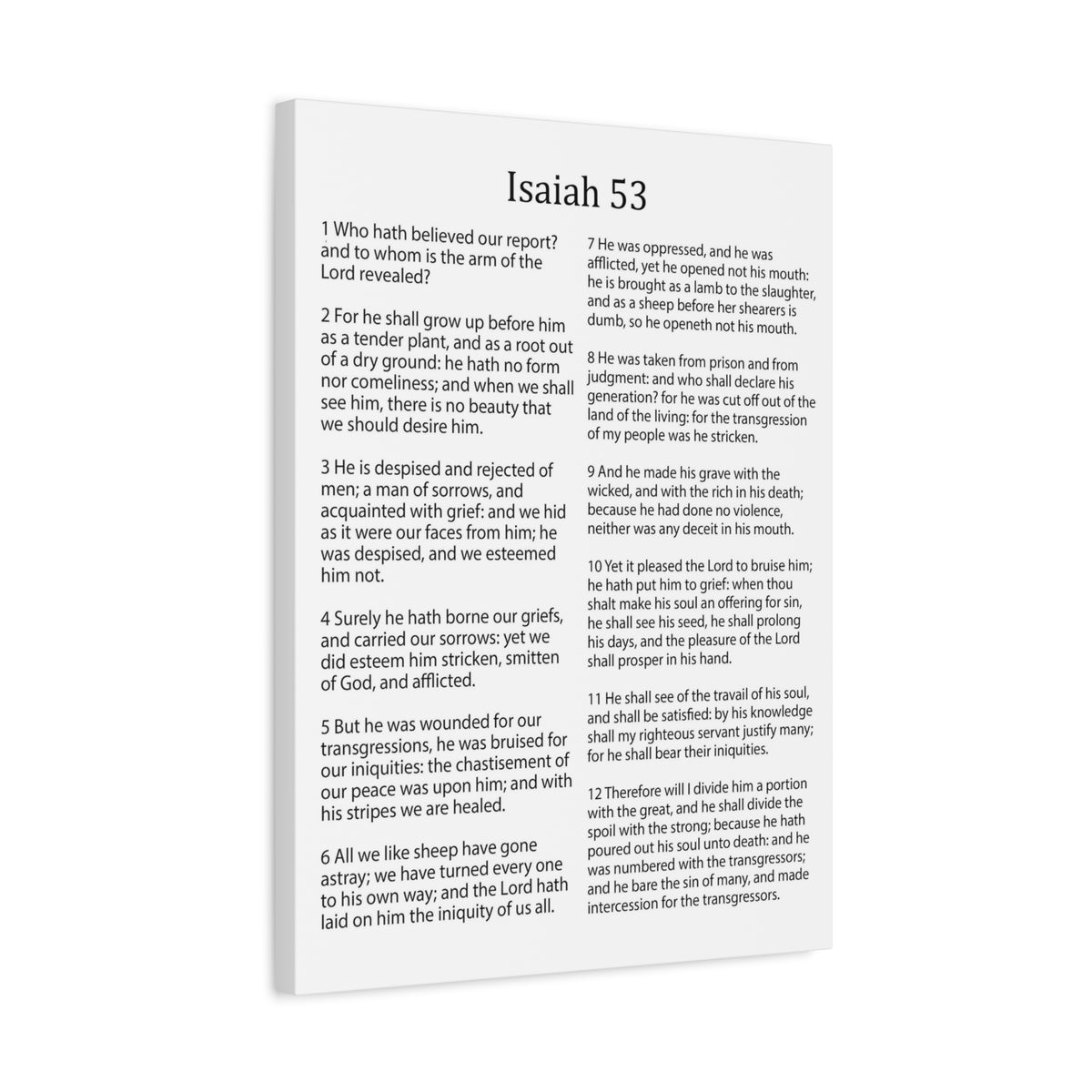 Scripture Walls Isaiah Chapter 53 White Christian Wall Art Print Ready to Hang Unframed-Express Your Love Gifts